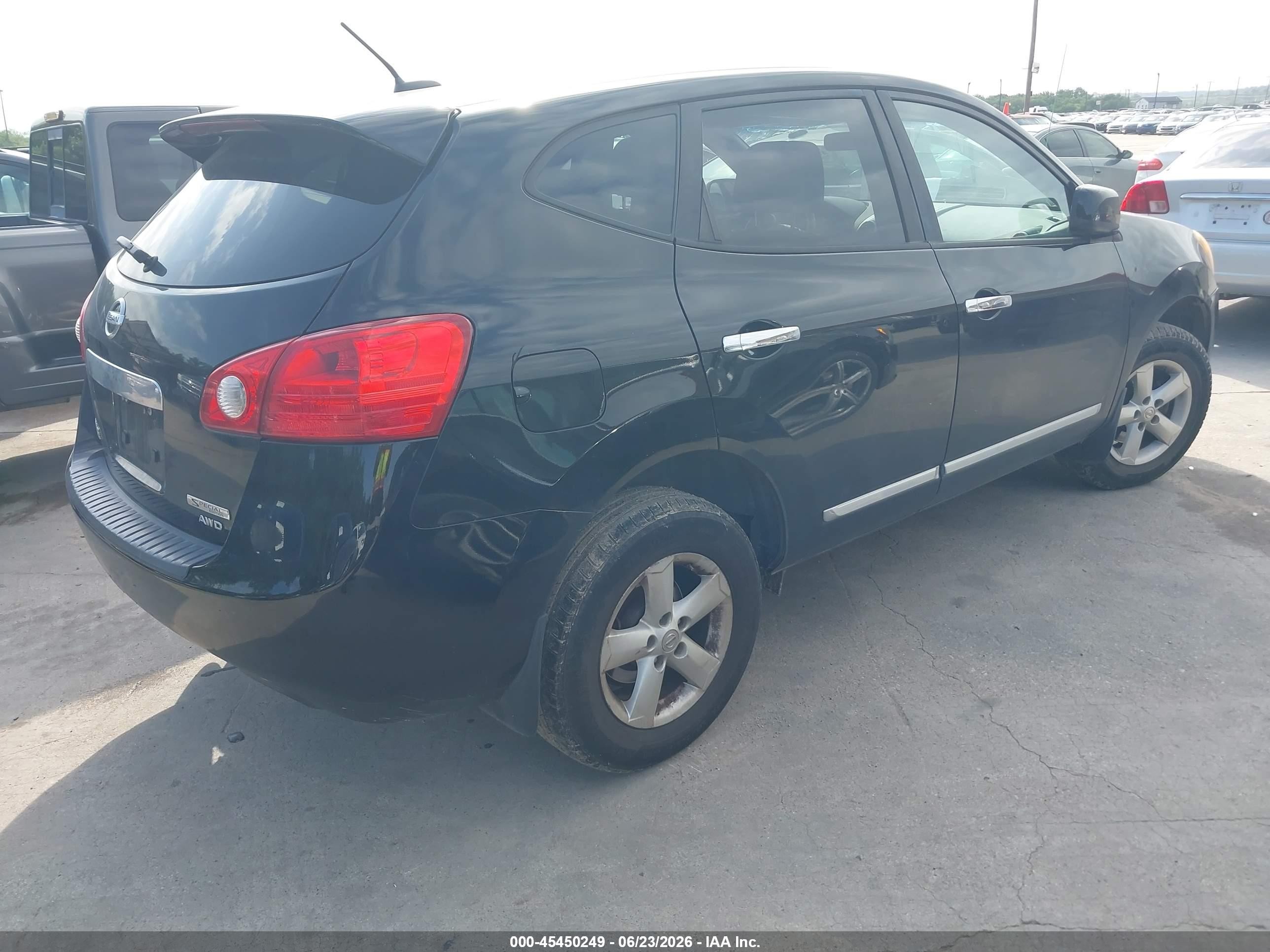 2013 Nissan Rogue S Black vin: JN8AS5MV0DW665229