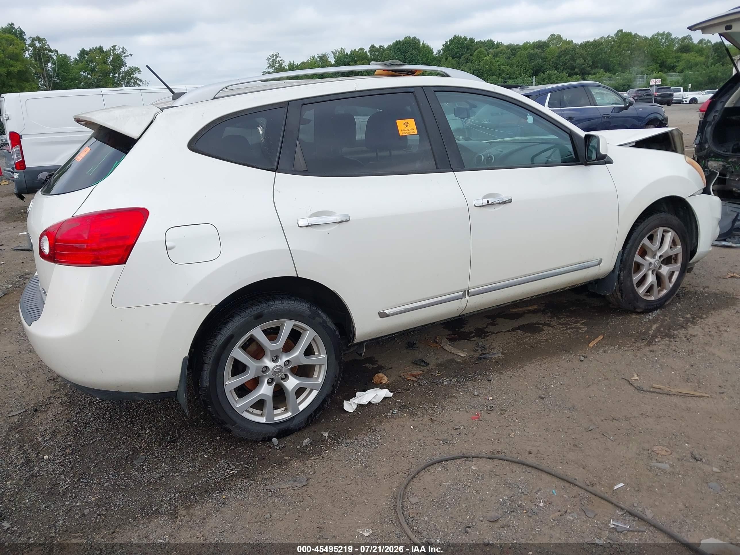 2011 Nissan Rogue Sv White vin: JN8AS5MV1BW288293