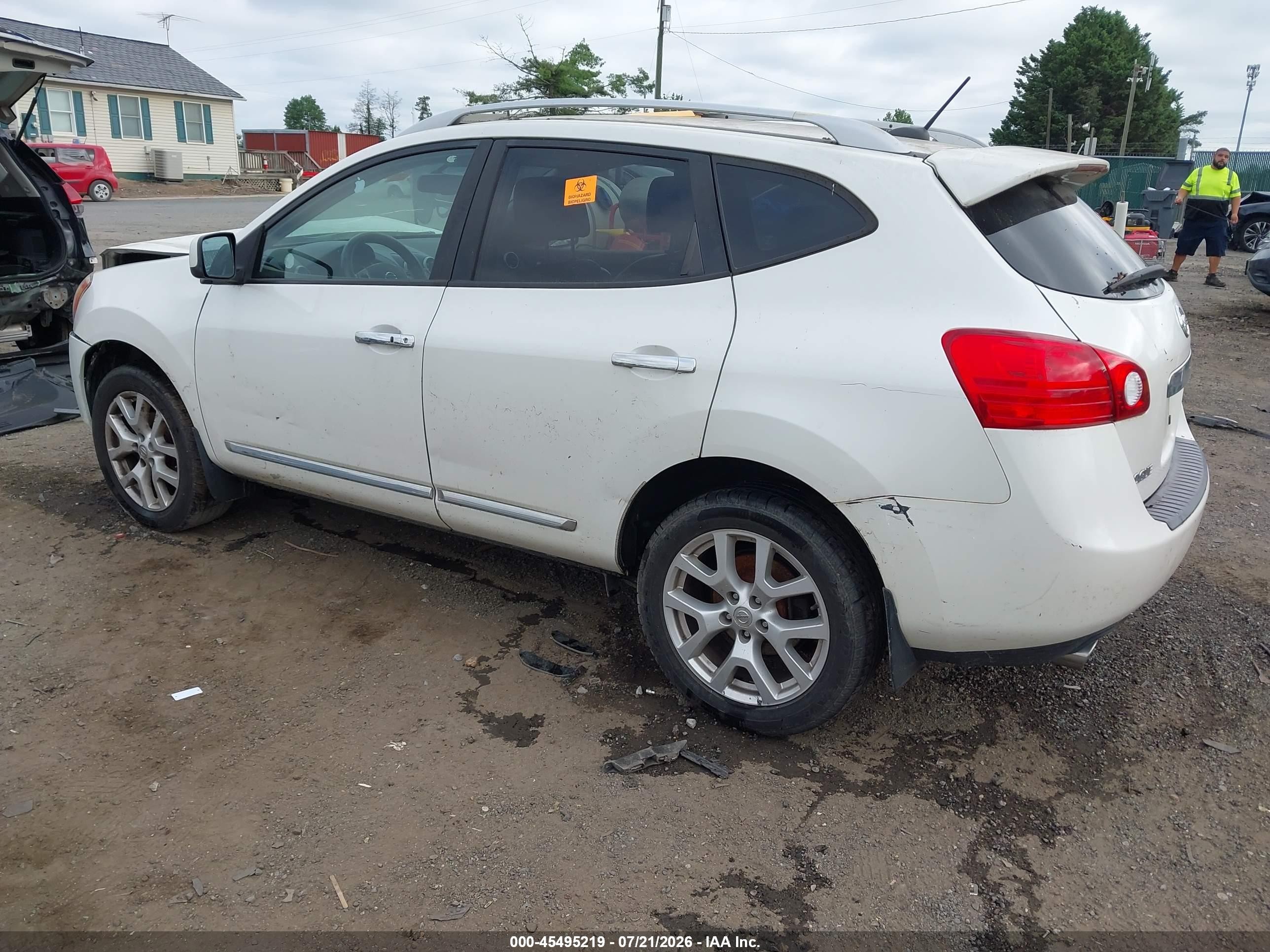 2011 Nissan Rogue Sv White vin: JN8AS5MV1BW288293