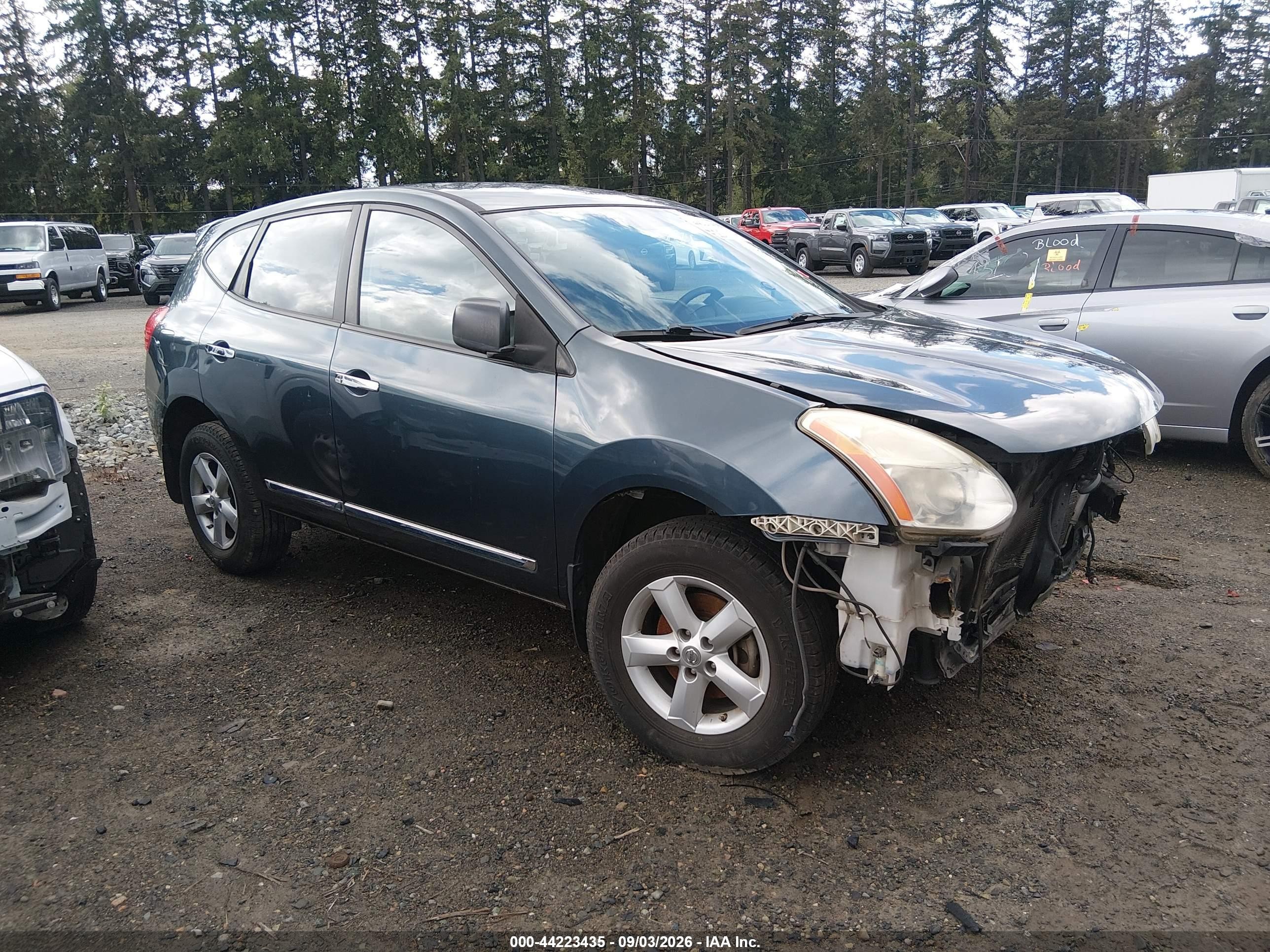 2012 Nissan Rogue S Blue vin: JN8AS5MV1CW350664