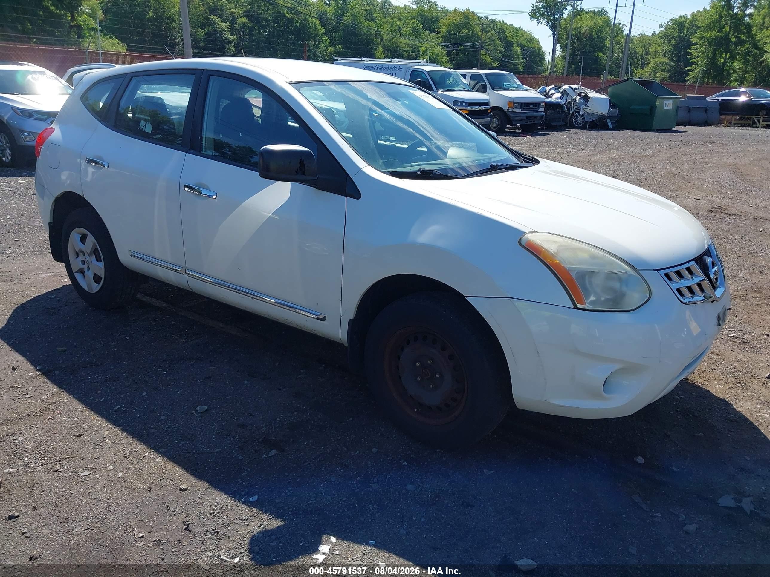 2012 Nissan Rogue S White vin: JN8AS5MV1CW353659