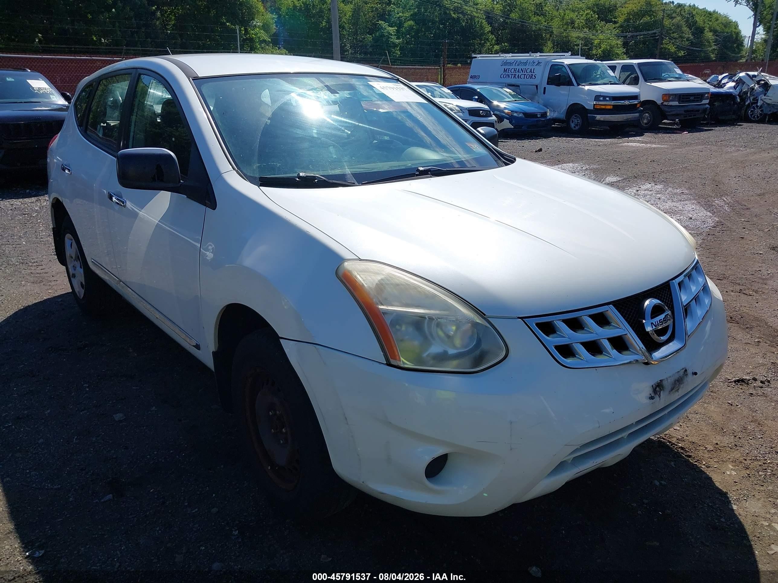 2012 Nissan Rogue S White vin: JN8AS5MV1CW353659