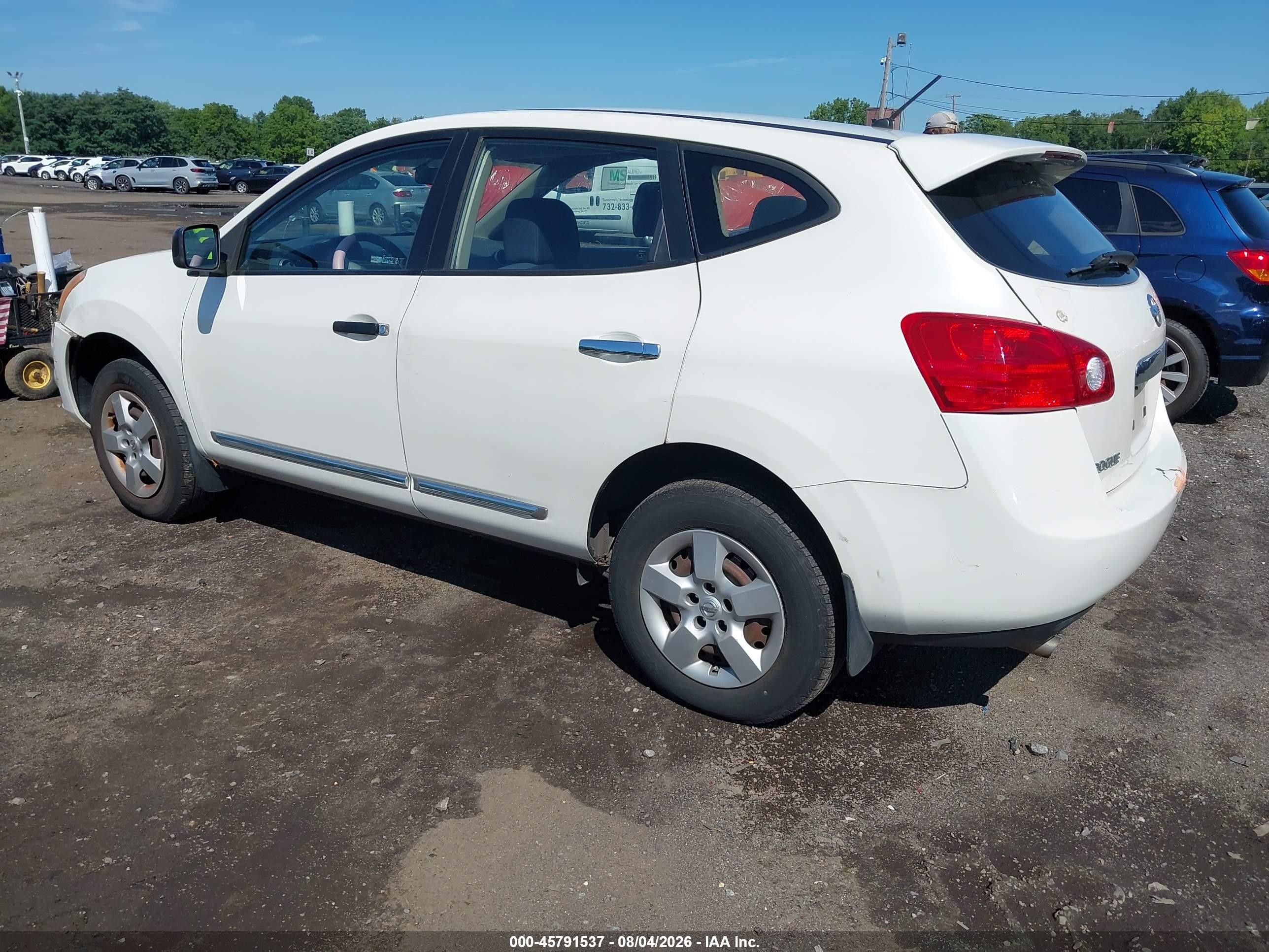 2012 Nissan Rogue S White vin: JN8AS5MV1CW353659