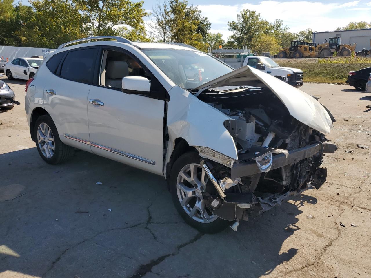 2013 Nissan Rogue S White vin: JN8AS5MV1DW143502