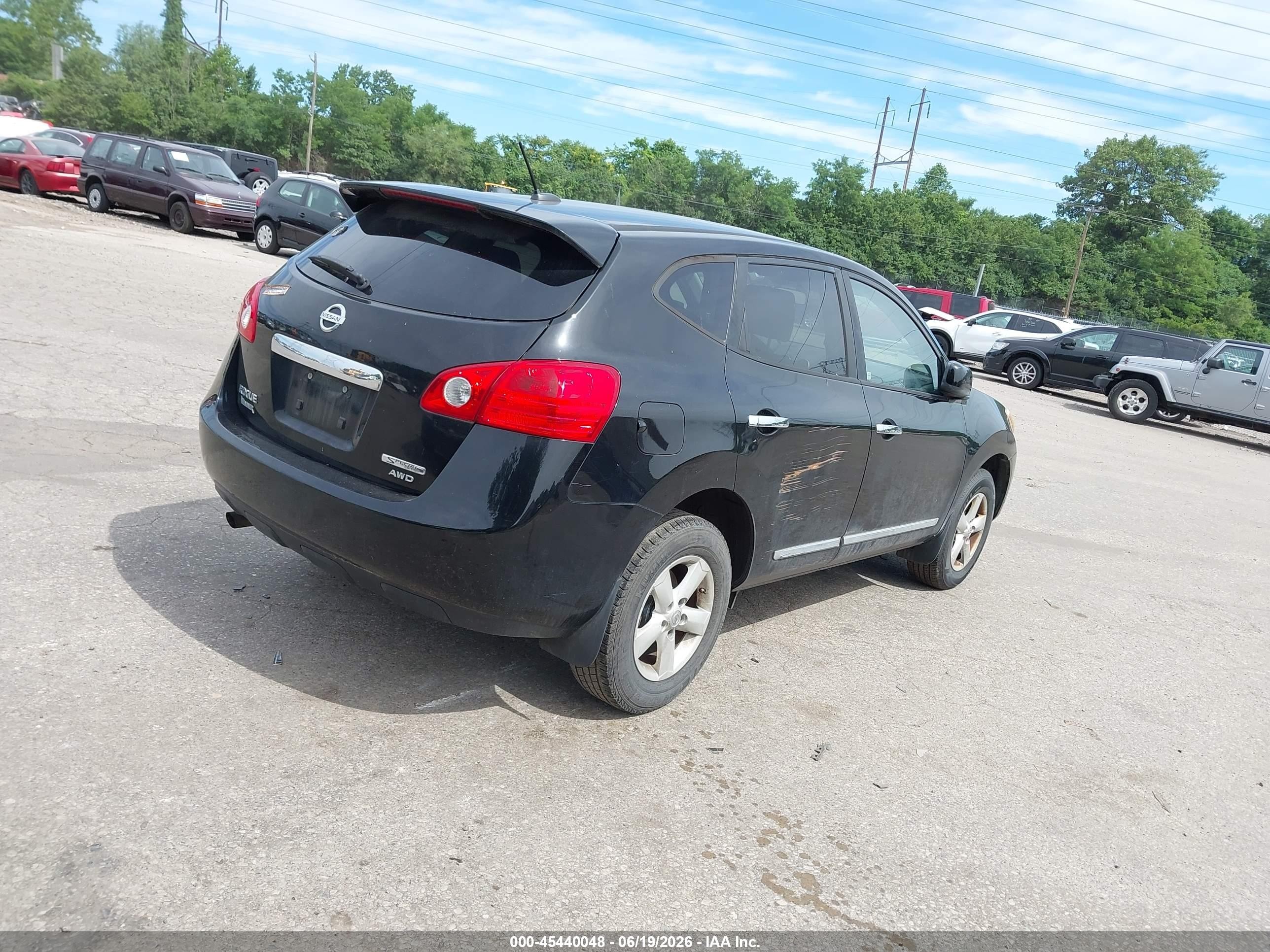 2013 Nissan Rogue S Black vin: JN8AS5MV1DW654174