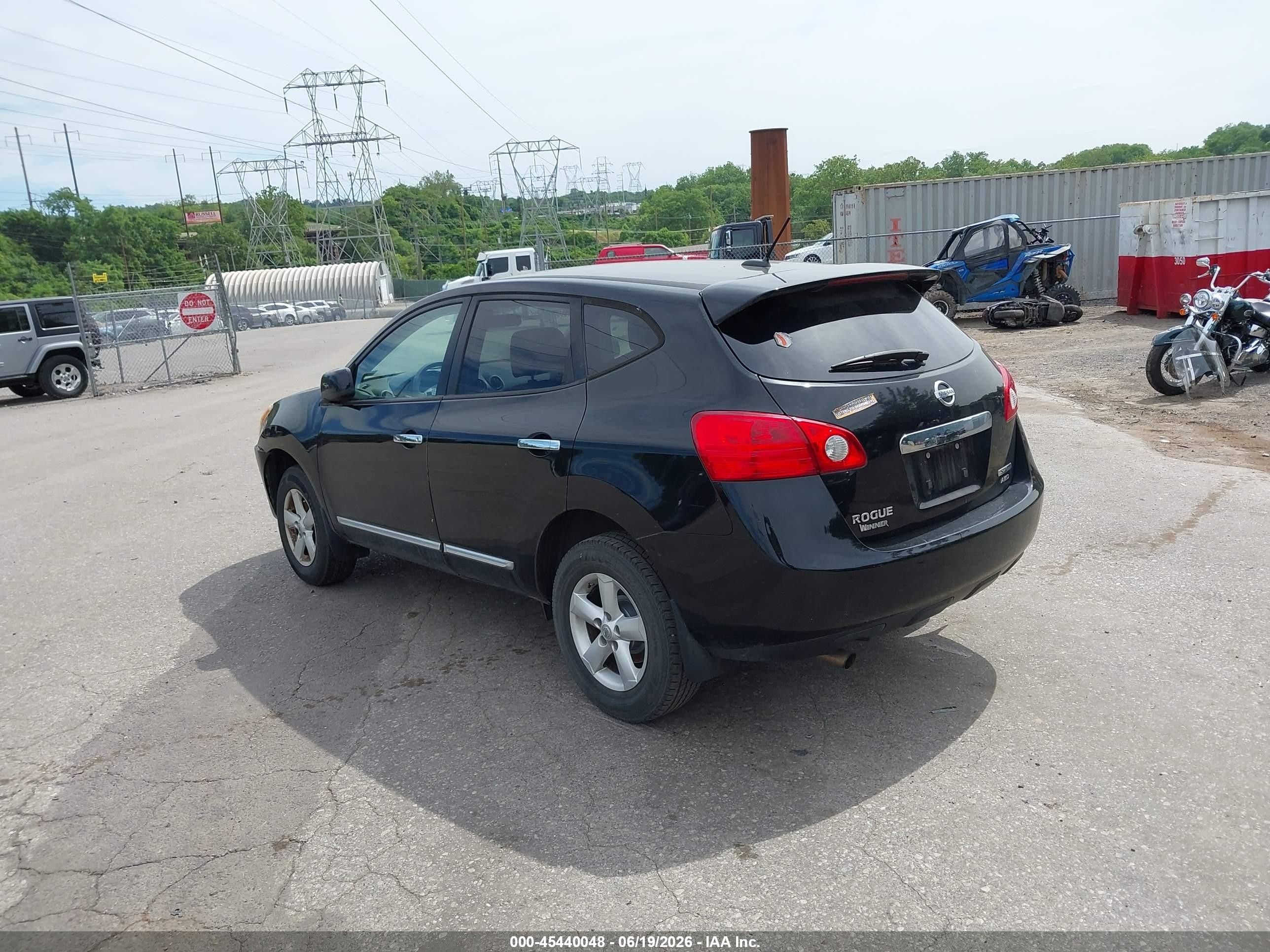 2013 Nissan Rogue S Black vin: JN8AS5MV1DW654174