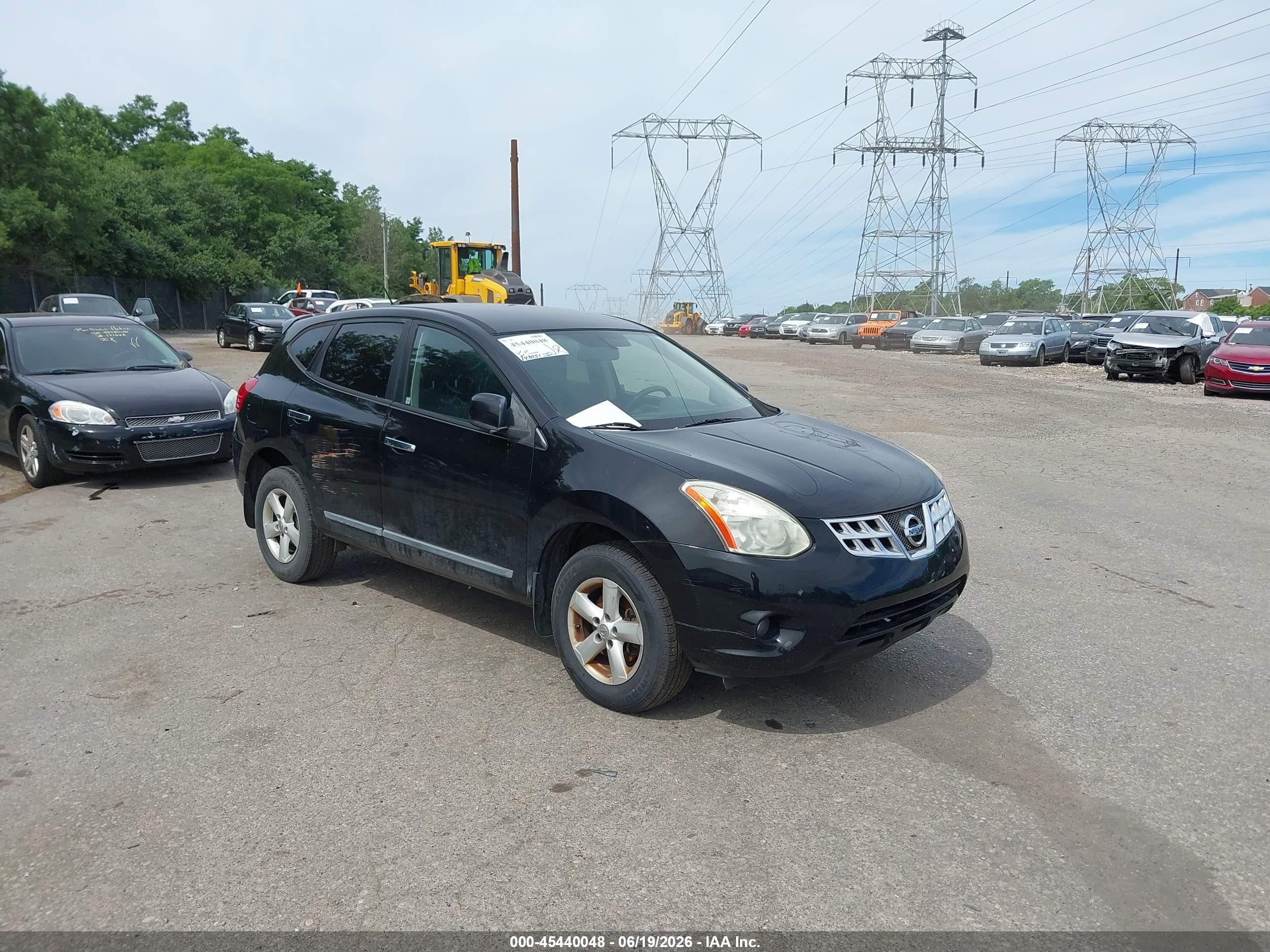 2013 Nissan Rogue S Black vin: JN8AS5MV1DW654174