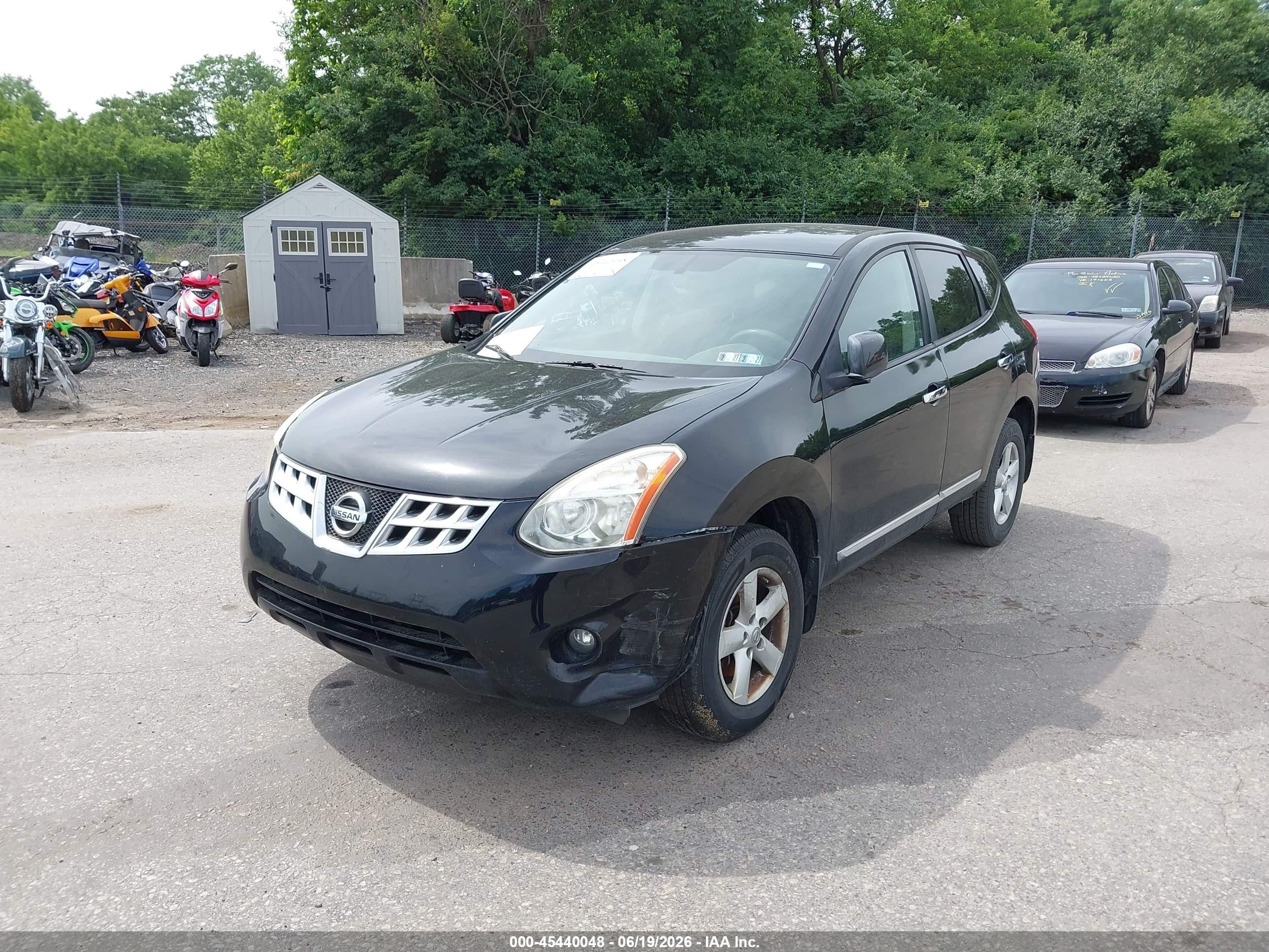 2013 Nissan Rogue S Black vin: JN8AS5MV1DW654174