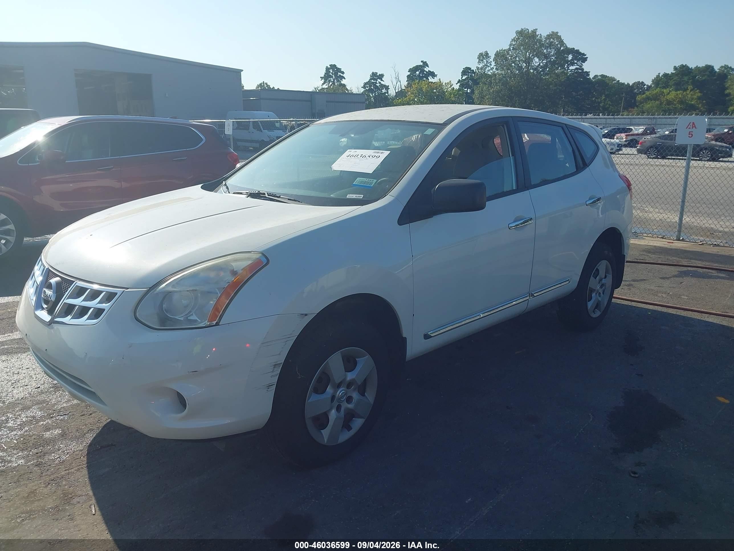 2013 Nissan Rogue S White vin: JN8AS5MV1DW664915