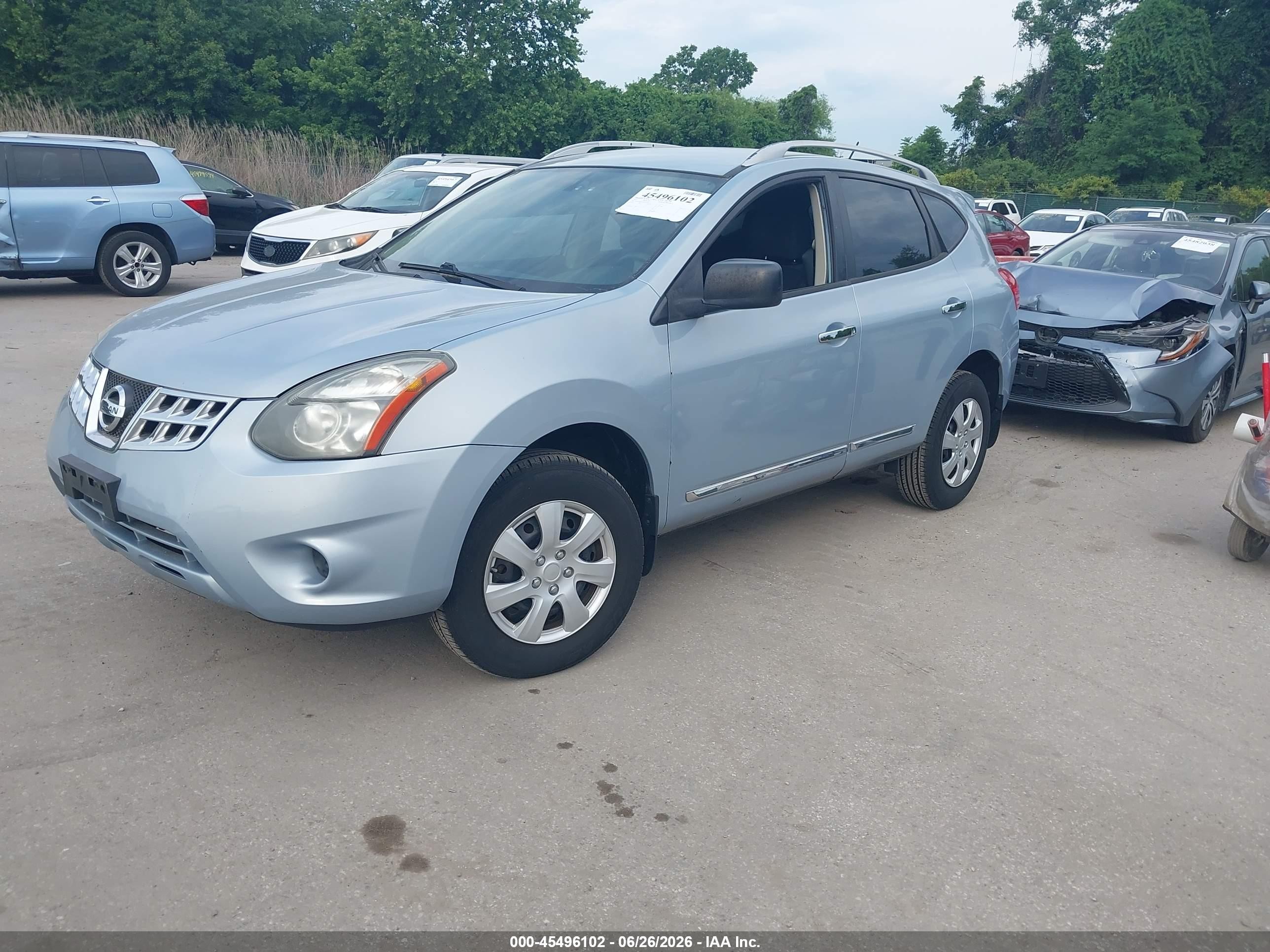 2015 Nissan Rogue Select S Light Blue vin: JN8AS5MV1FW254649