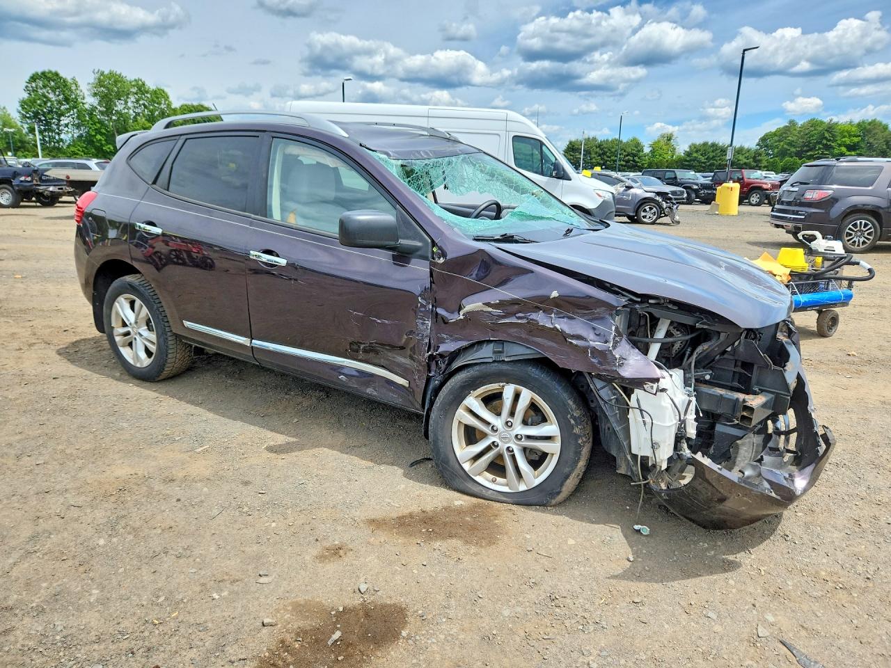 2015 Nissan Rogue Select S Бордовый vin: JN8AS5MV1FW760384