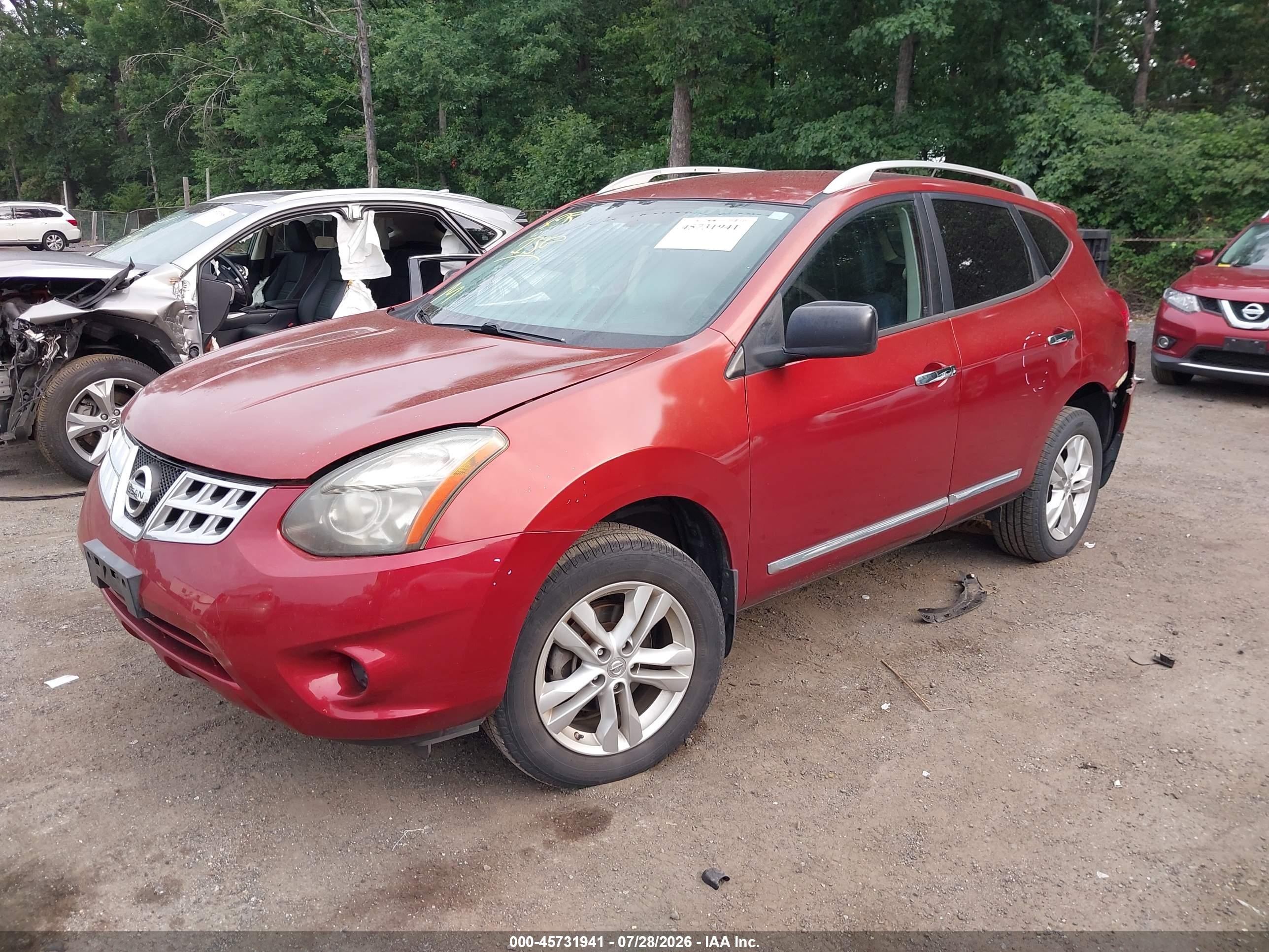 2015 Nissan Rogue Select S Красный vin: JN8AS5MV1FW761843