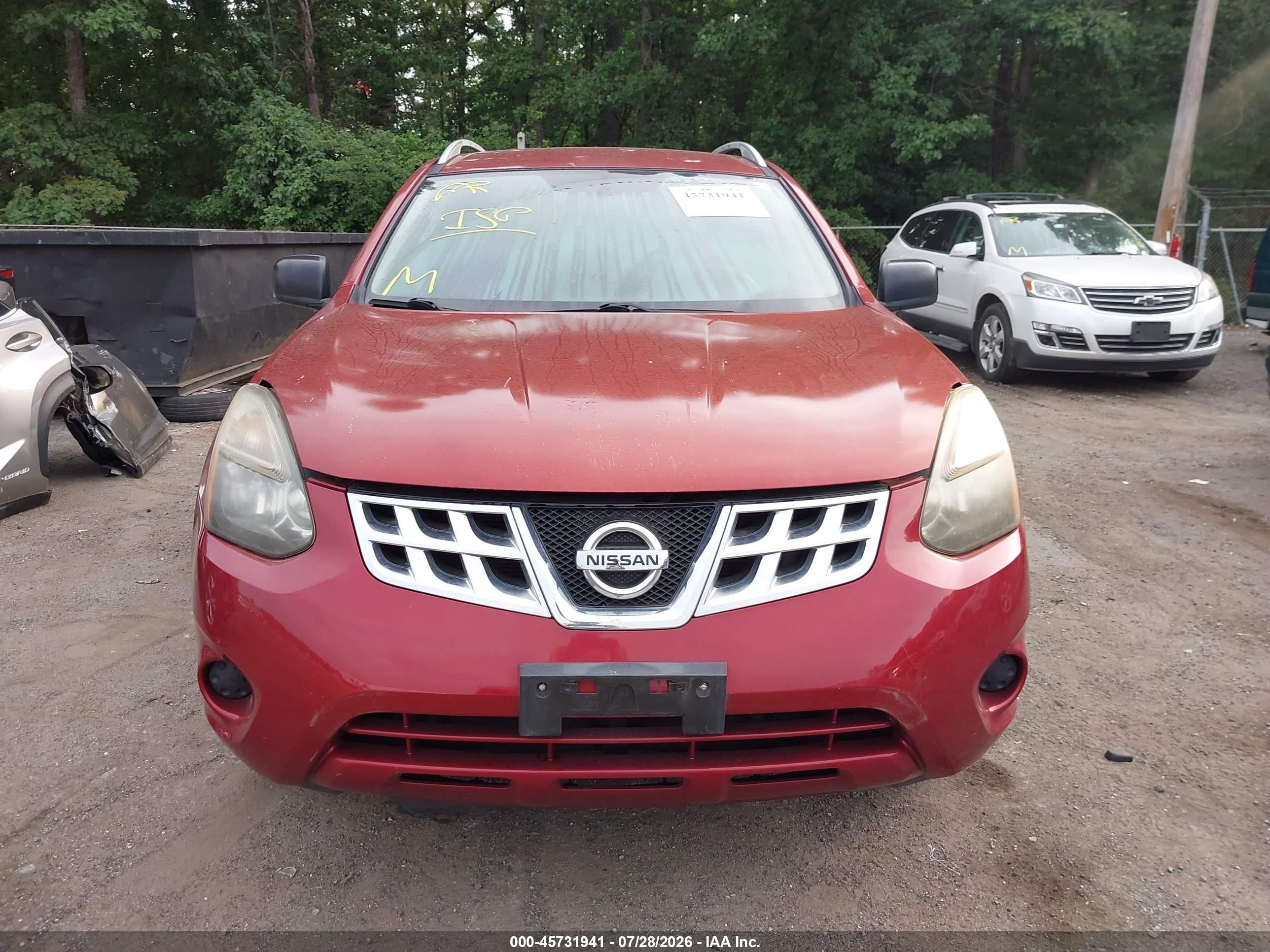 2015 Nissan Rogue Select S Красный vin: JN8AS5MV1FW761843