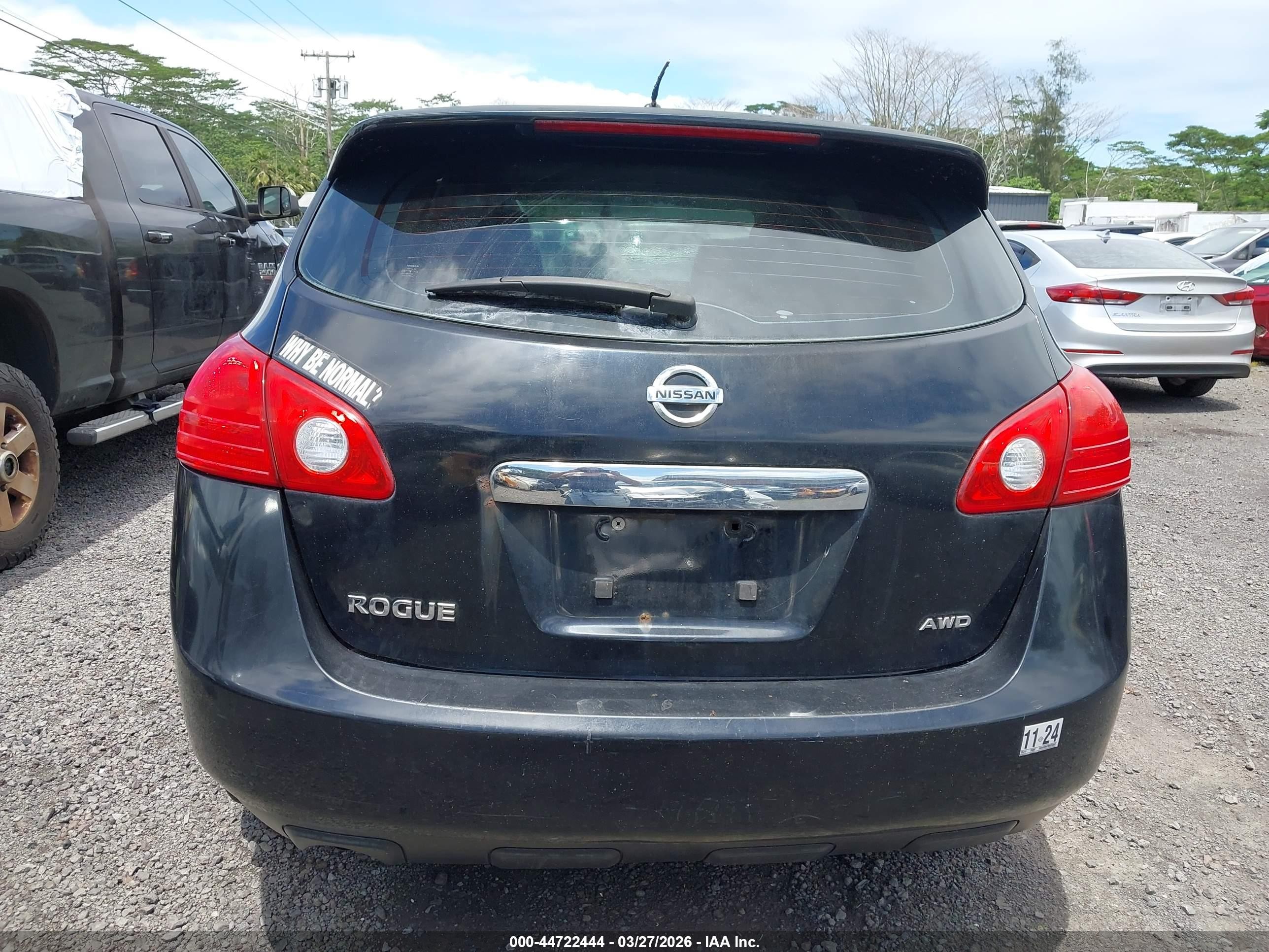 2011 Nissan Rogue S Black vin: JN8AS5MV2BW256002