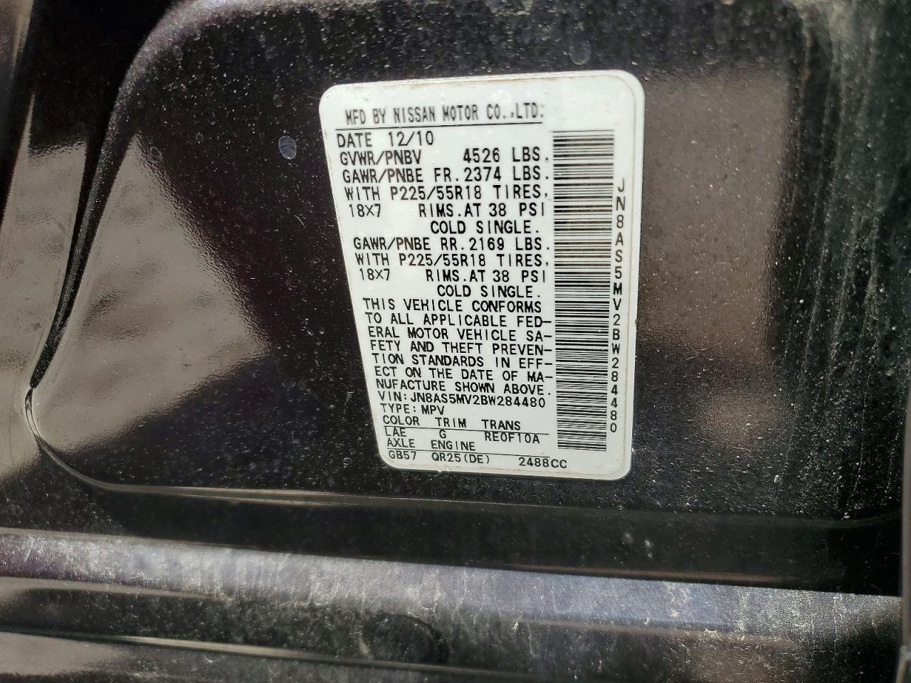 2011 Nissan Rogue S Purple vin: JN8AS5MV2BW284480