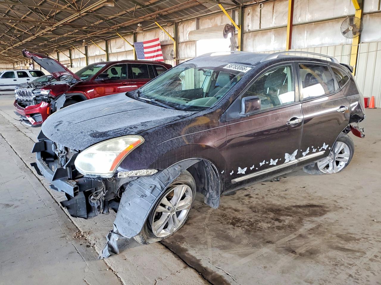 2012 Nissan Rogue S Black vin: JN8AS5MV2CW370339