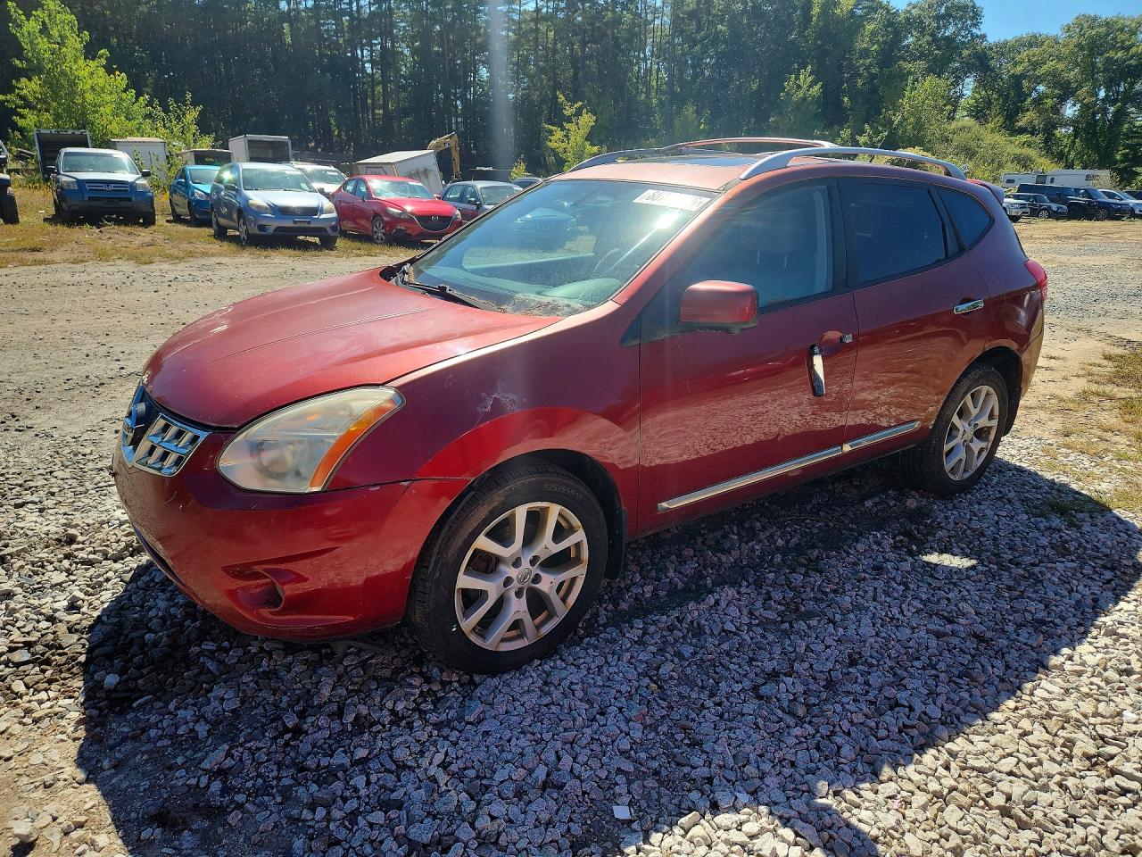 2012 Nissan Rogue S Red vin: JN8AS5MV2CW396696