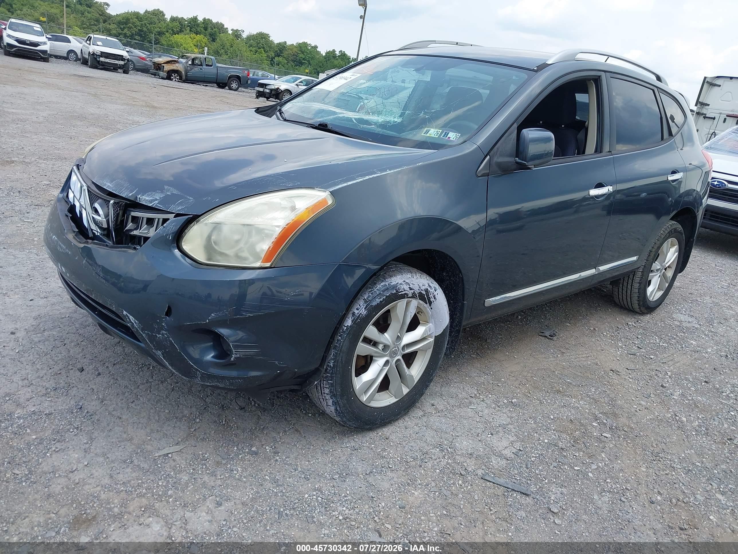 2012 Nissan Rogue Sv Синий vin: JN8AS5MV2CW711013