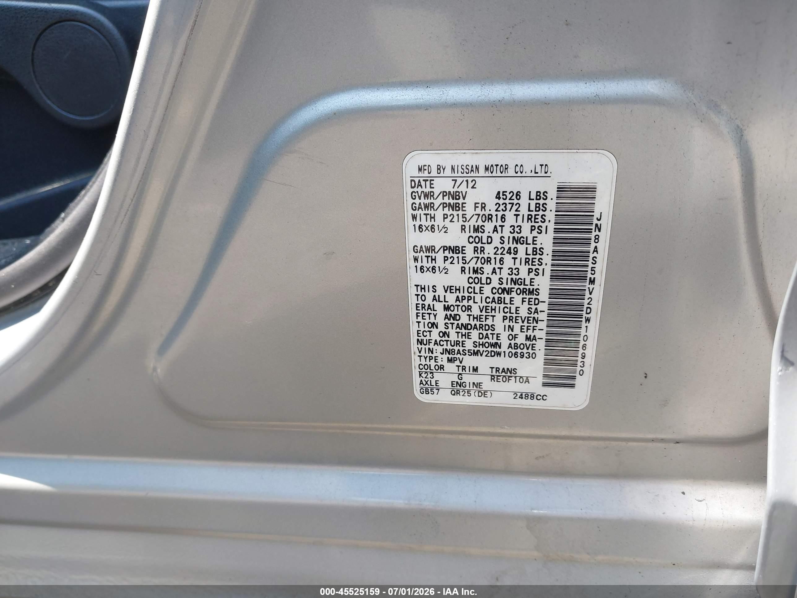 2013 Nissan Rogue S Silver vin: JN8AS5MV2DW106930