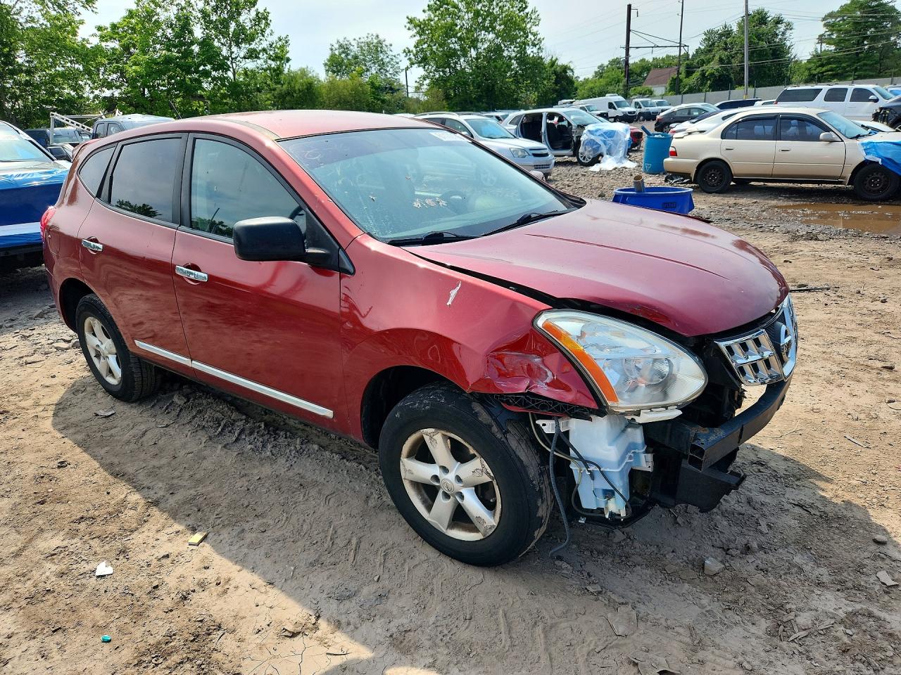 2013 Nissan Rogue S Red vin: JN8AS5MV2DW125364