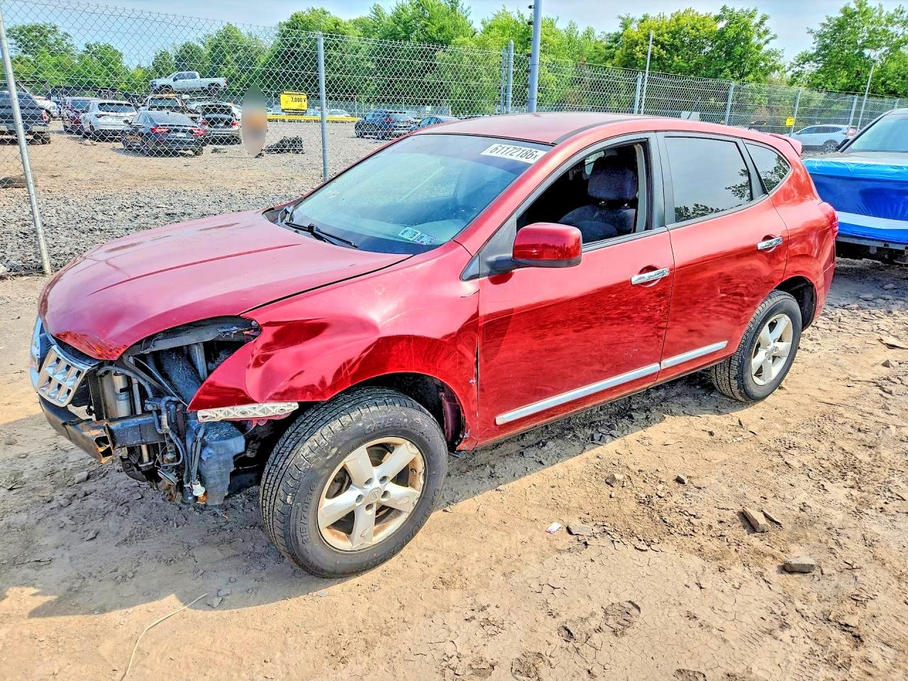 2013 Nissan Rogue S Red vin: JN8AS5MV2DW125364