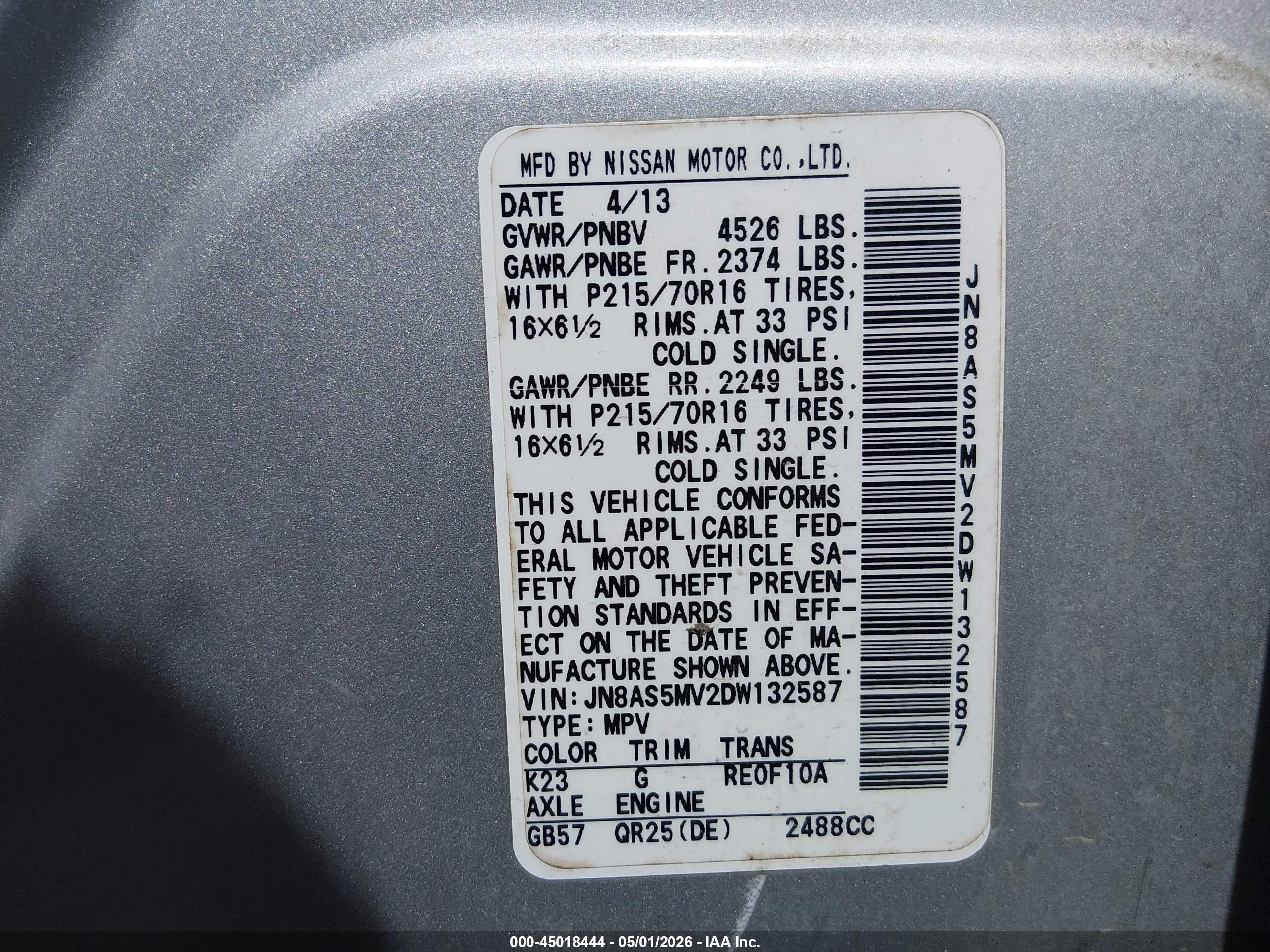 2013 Nissan Rogue S Silver vin: JN8AS5MV2DW132587