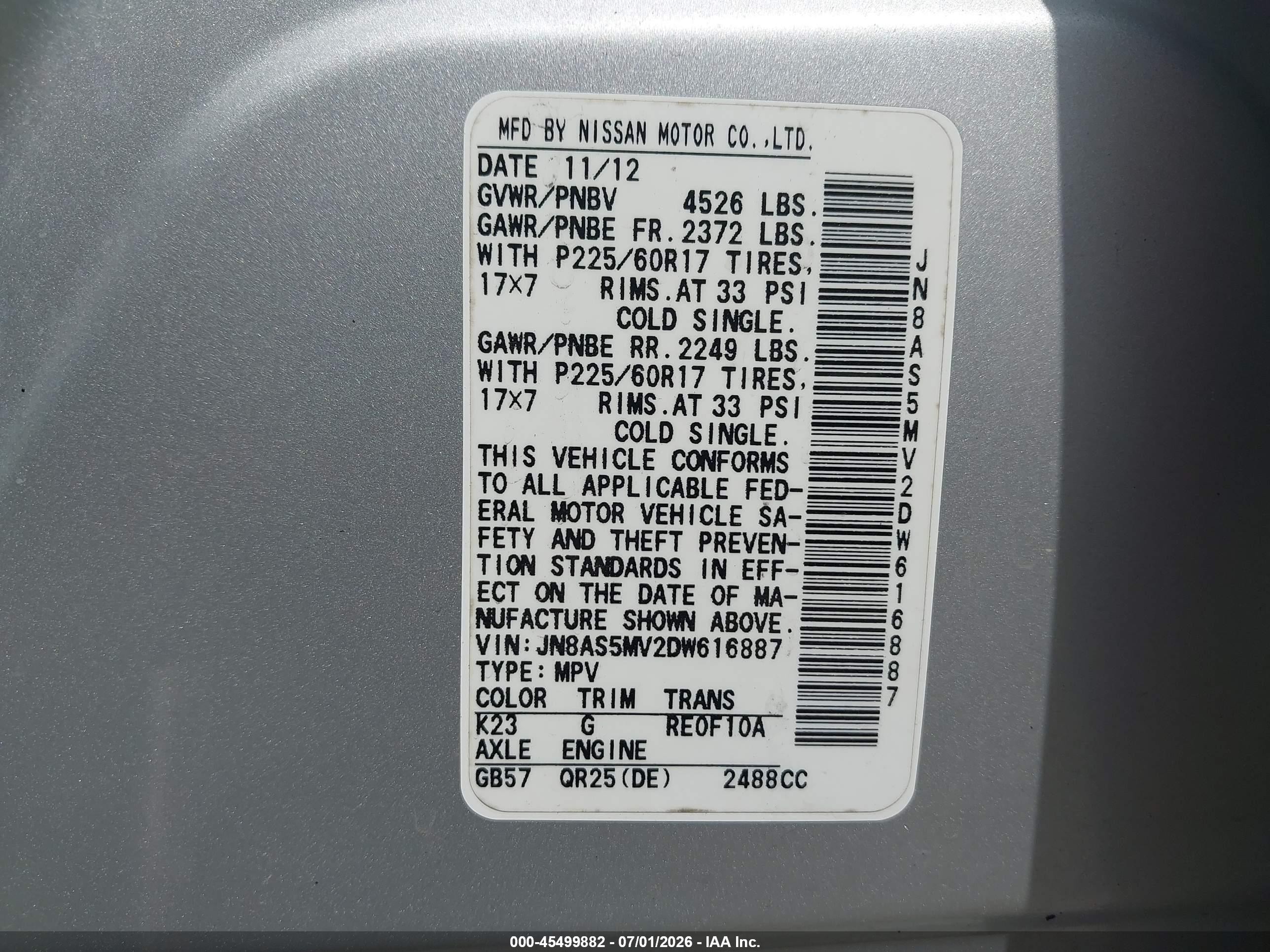 2013 Nissan Rogue Sv Silver vin: JN8AS5MV2DW616887