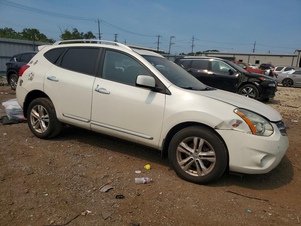 2013 Nissan Rogue S White vin: JN8AS5MV2DW621006