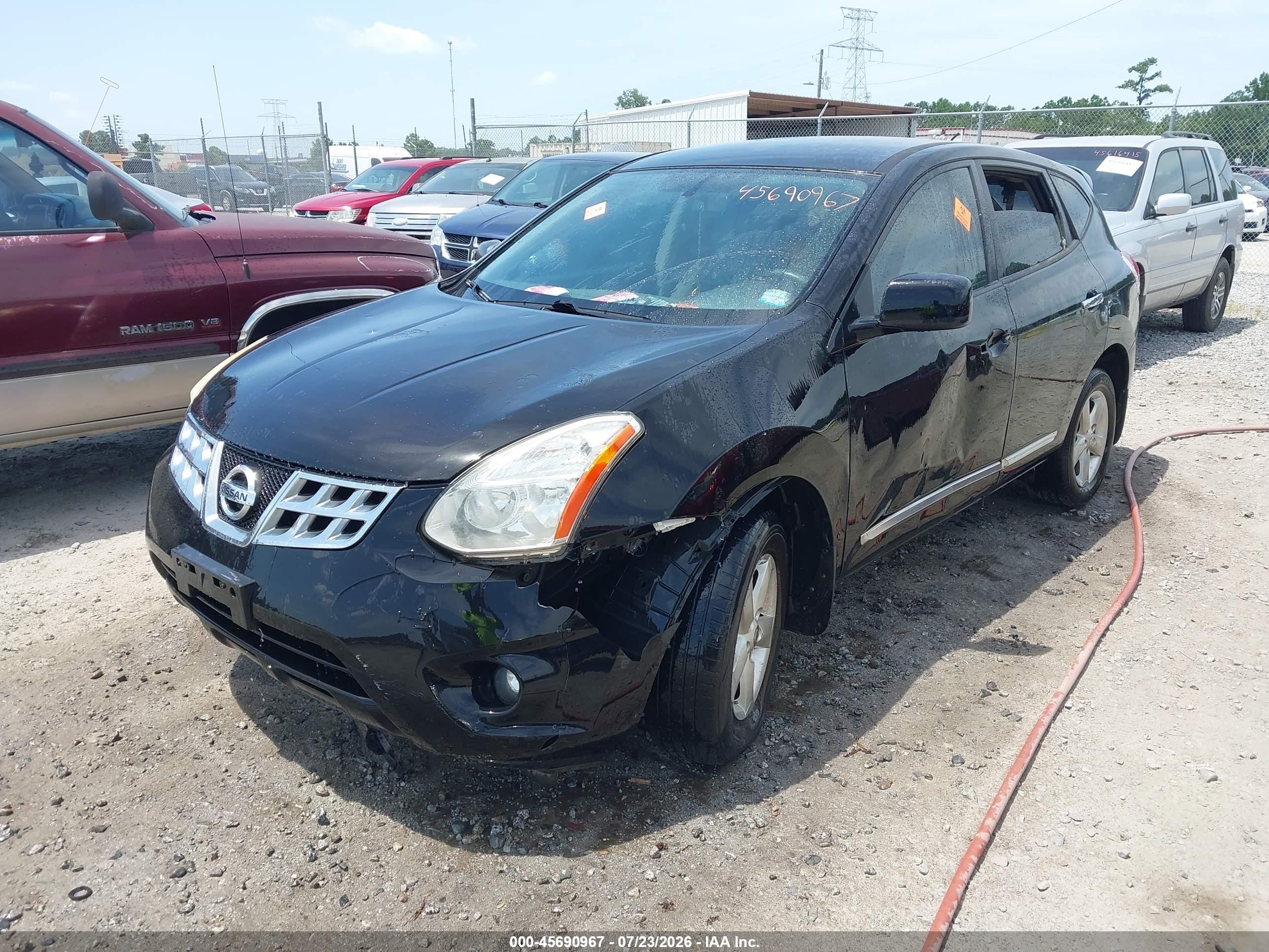 2013 Nissan Rogue S Black vin: JN8AS5MV2DW628733