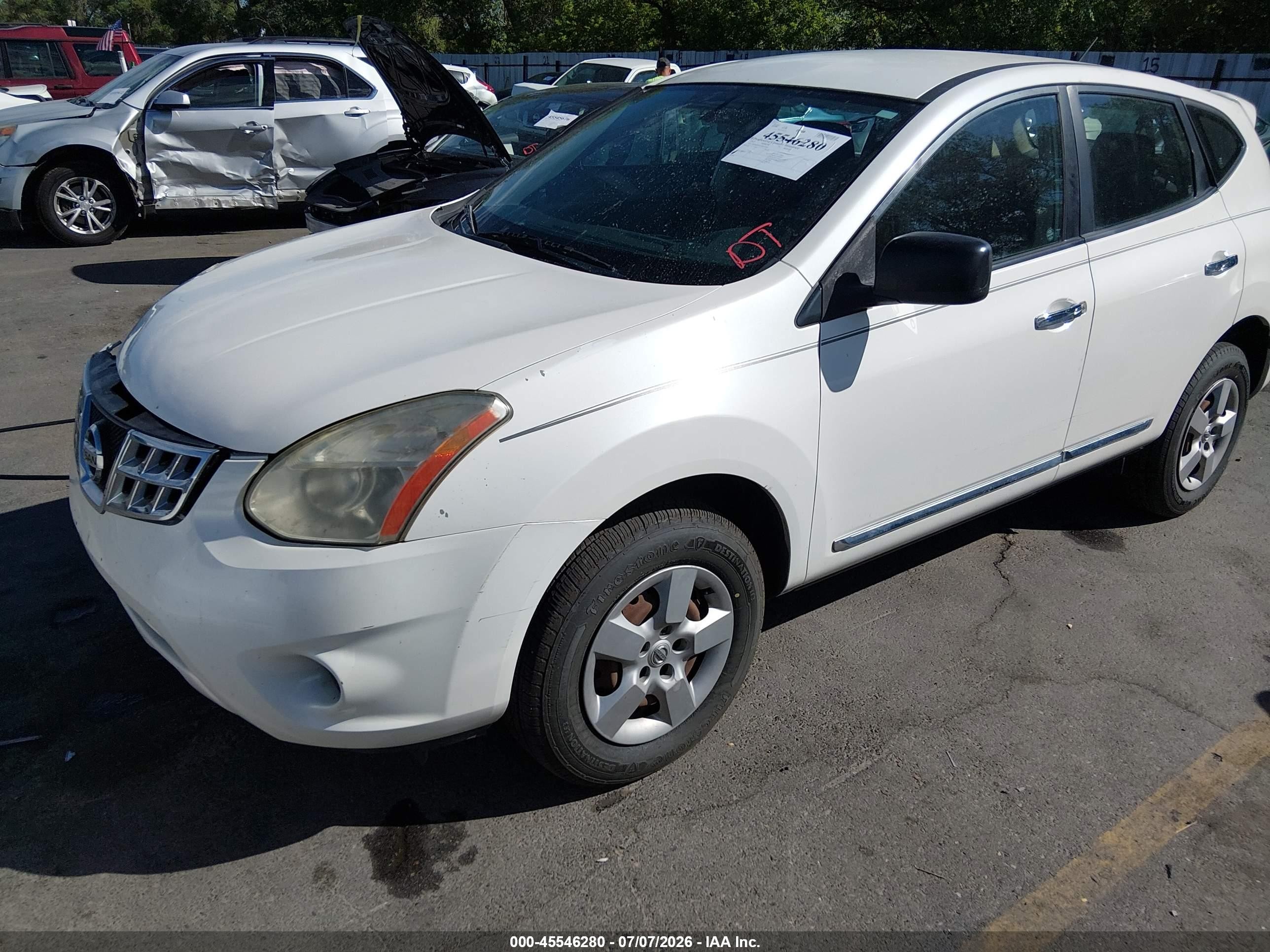 2013 Nissan Rogue S White vin: JN8AS5MV2DW642485