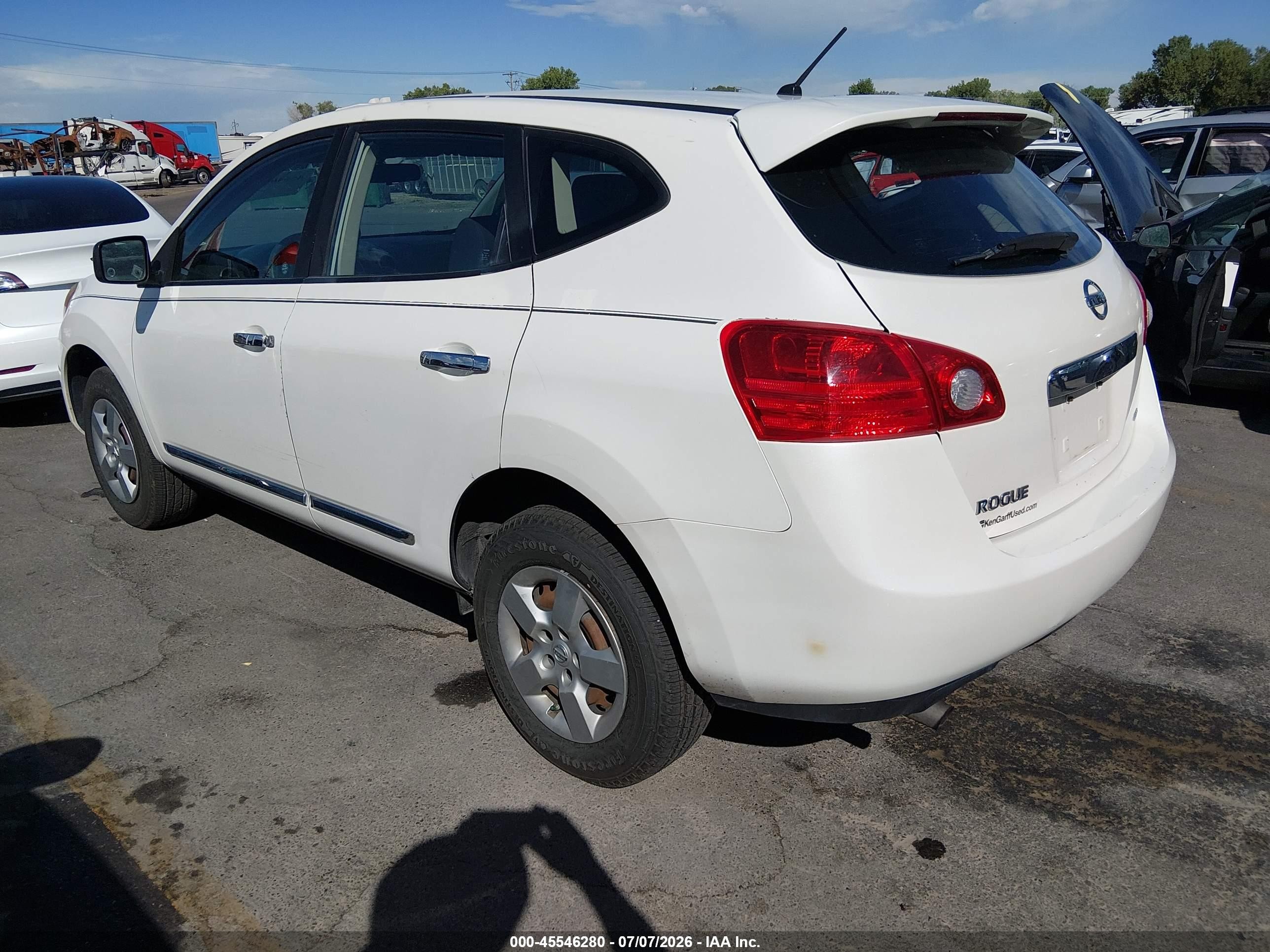 2013 Nissan Rogue S White vin: JN8AS5MV2DW642485
