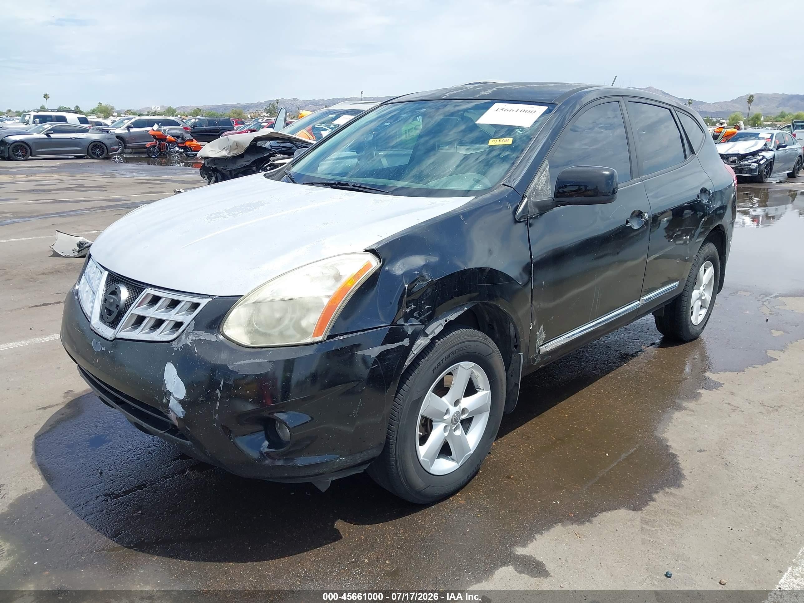 2013 Nissan Rogue S Black vin: JN8AS5MV2DW645760
