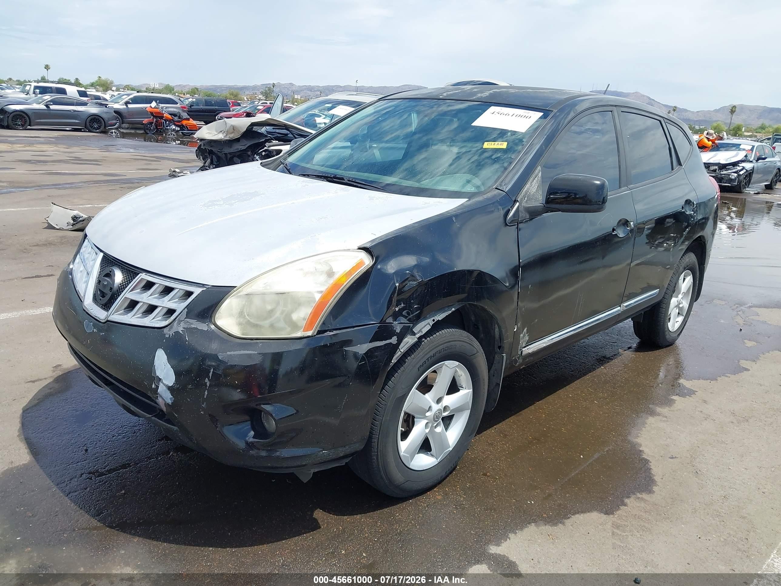 2013 Nissan Rogue S Black vin: JN8AS5MV2DW645760