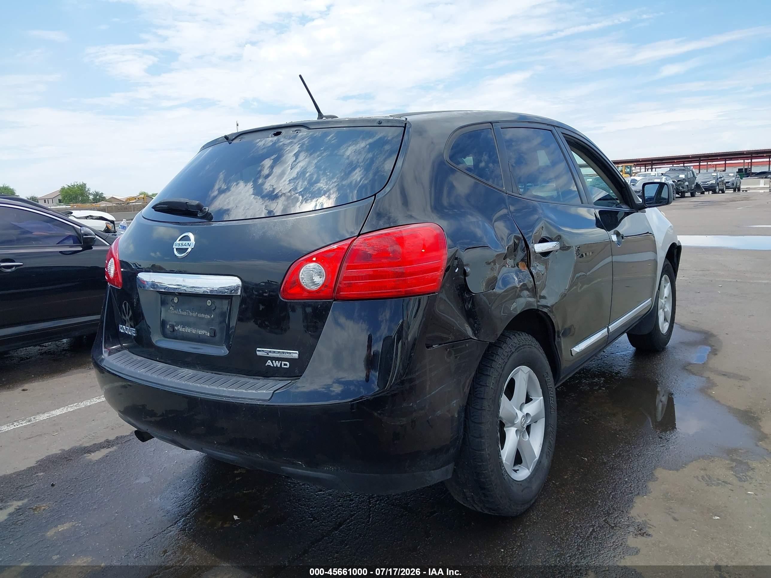 2013 Nissan Rogue S Black vin: JN8AS5MV2DW645760