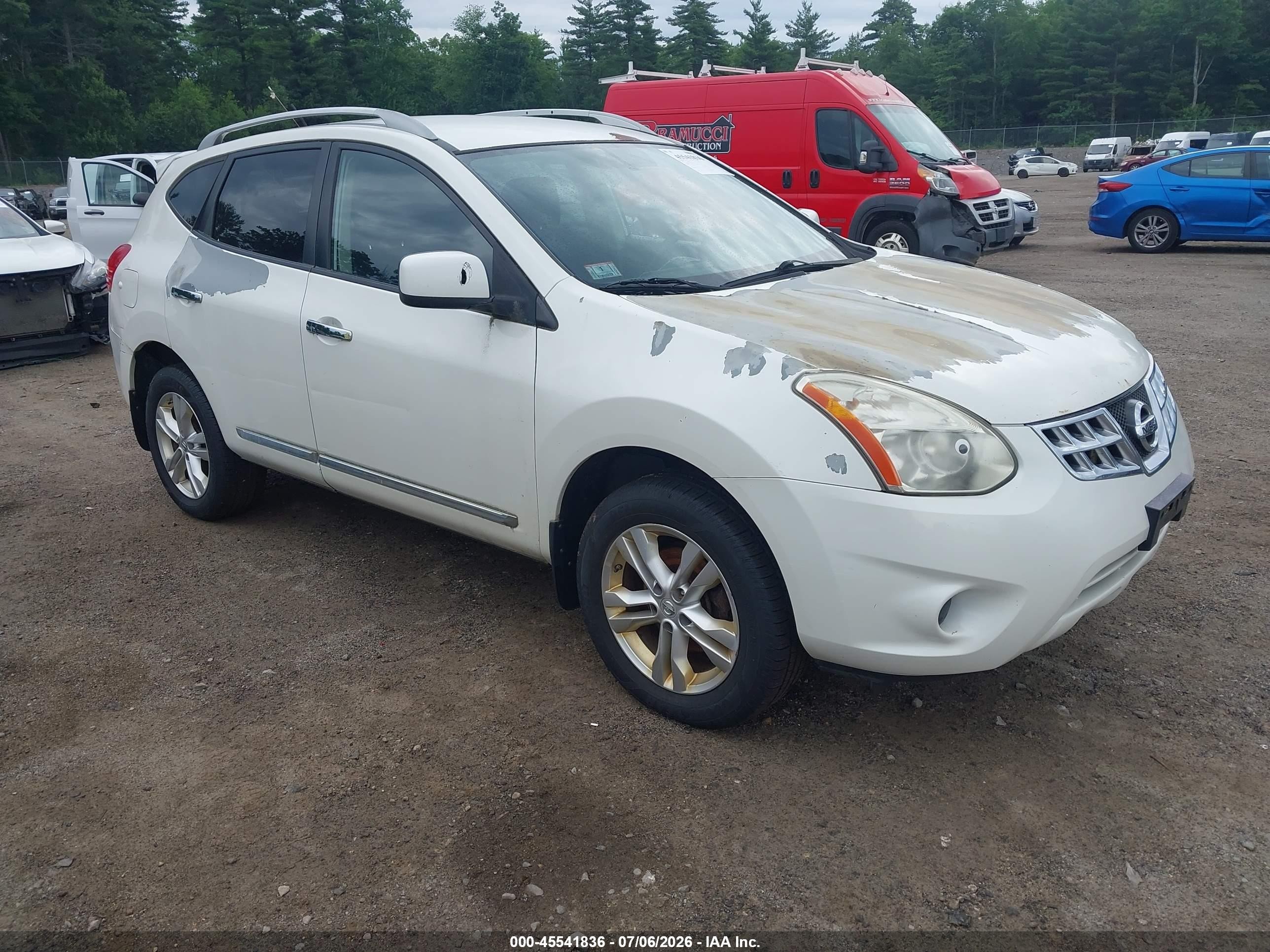 2013 Nissan Rogue Sv White vin: JN8AS5MV2DW657505