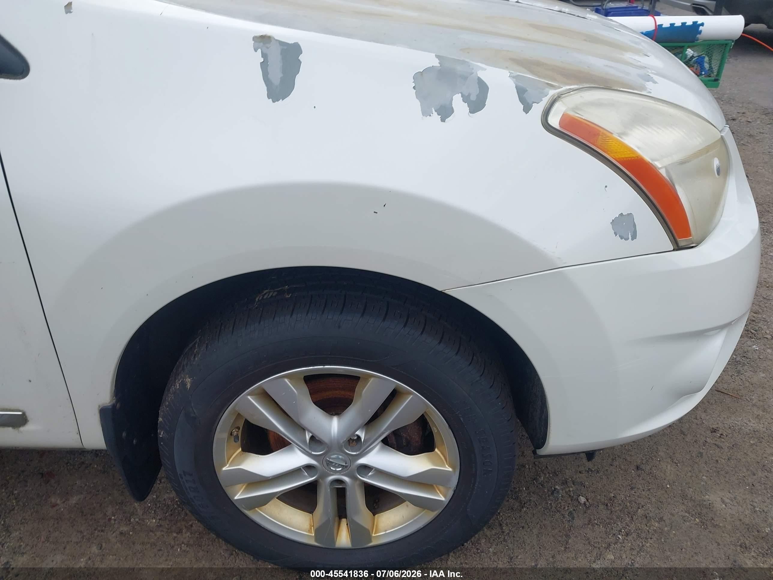 2013 Nissan Rogue Sv White vin: JN8AS5MV2DW657505