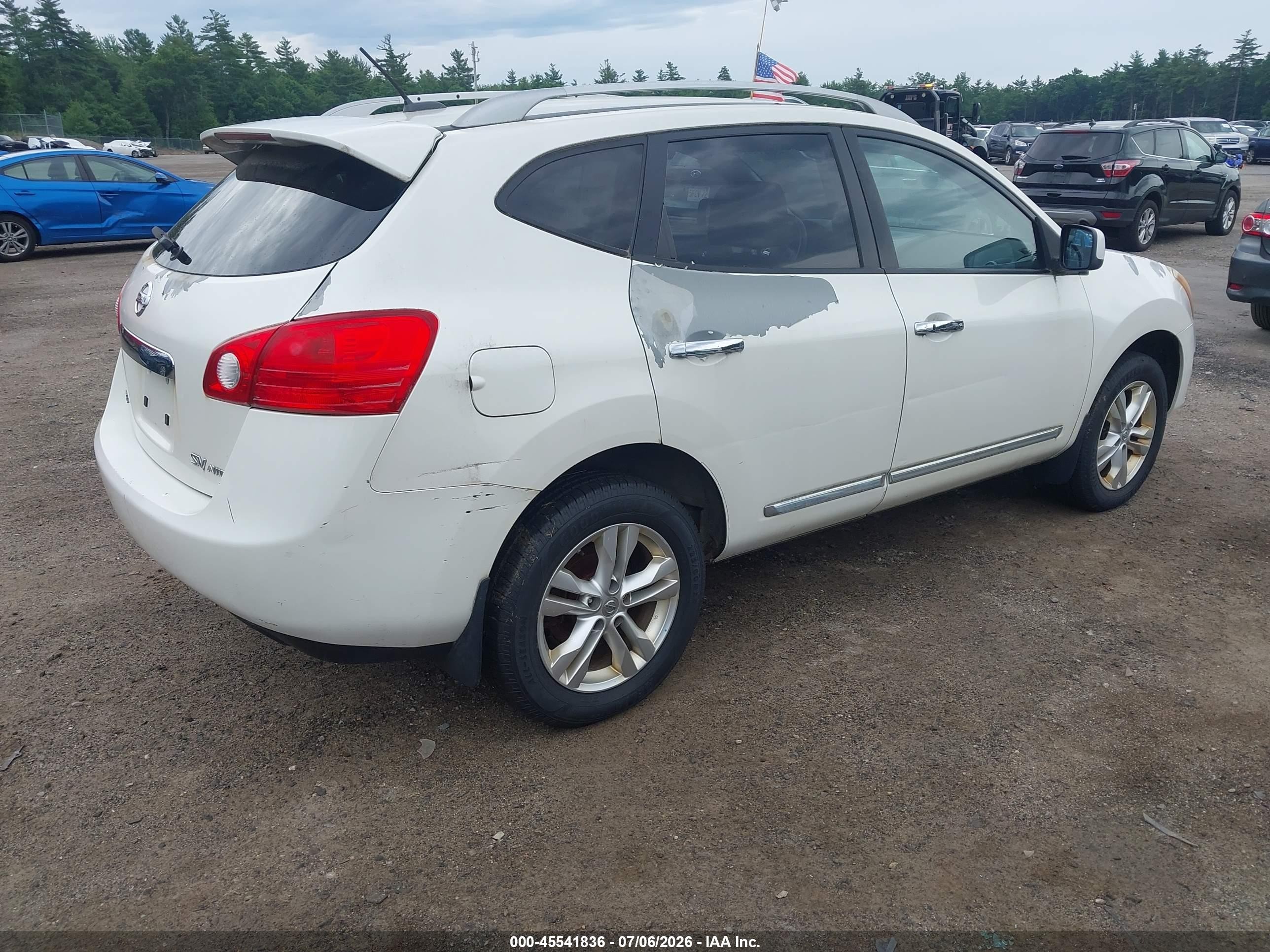 2013 Nissan Rogue Sv White vin: JN8AS5MV2DW657505