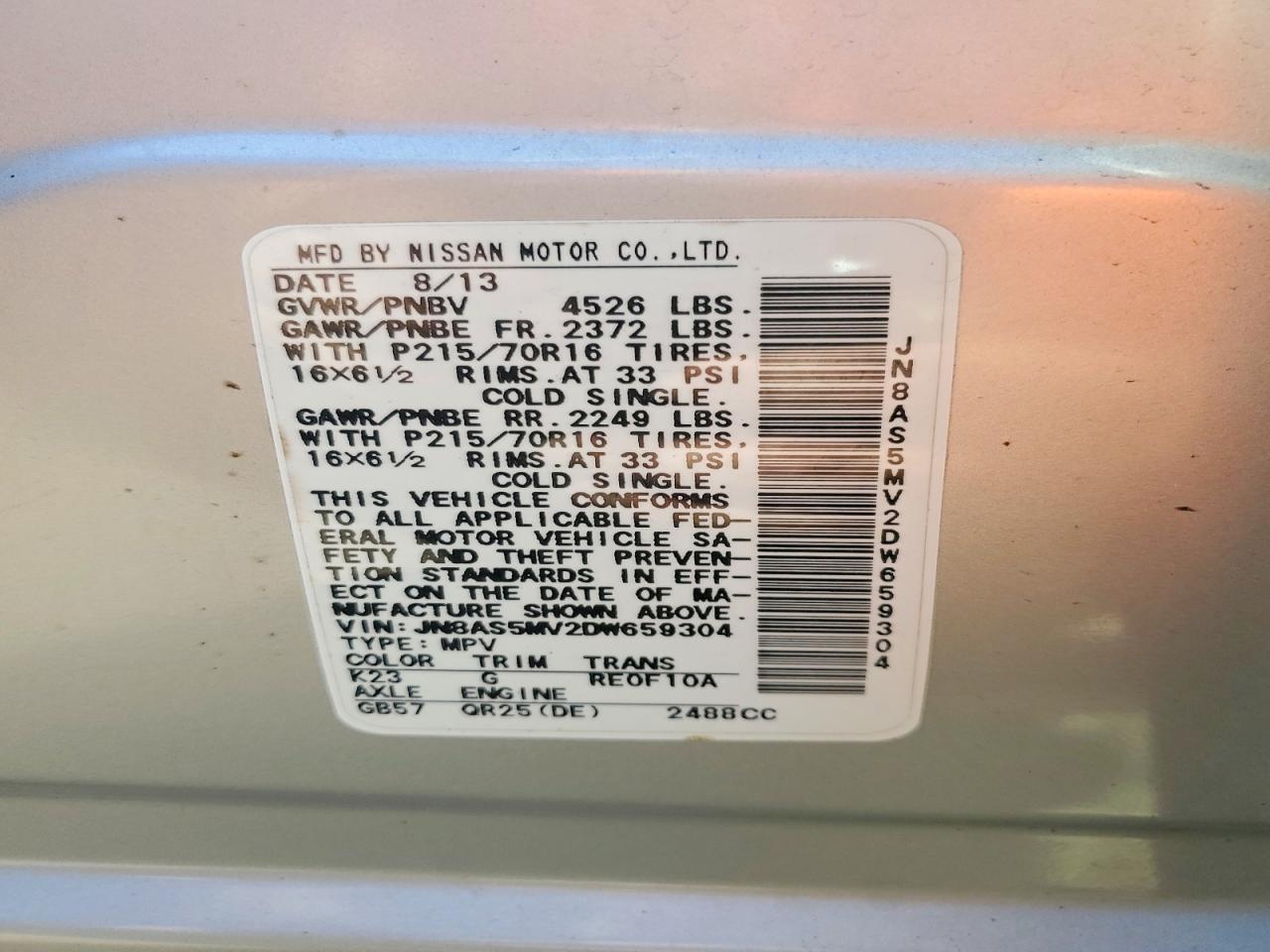 2013 Nissan Rogue S Silver vin: JN8AS5MV2DW659304
