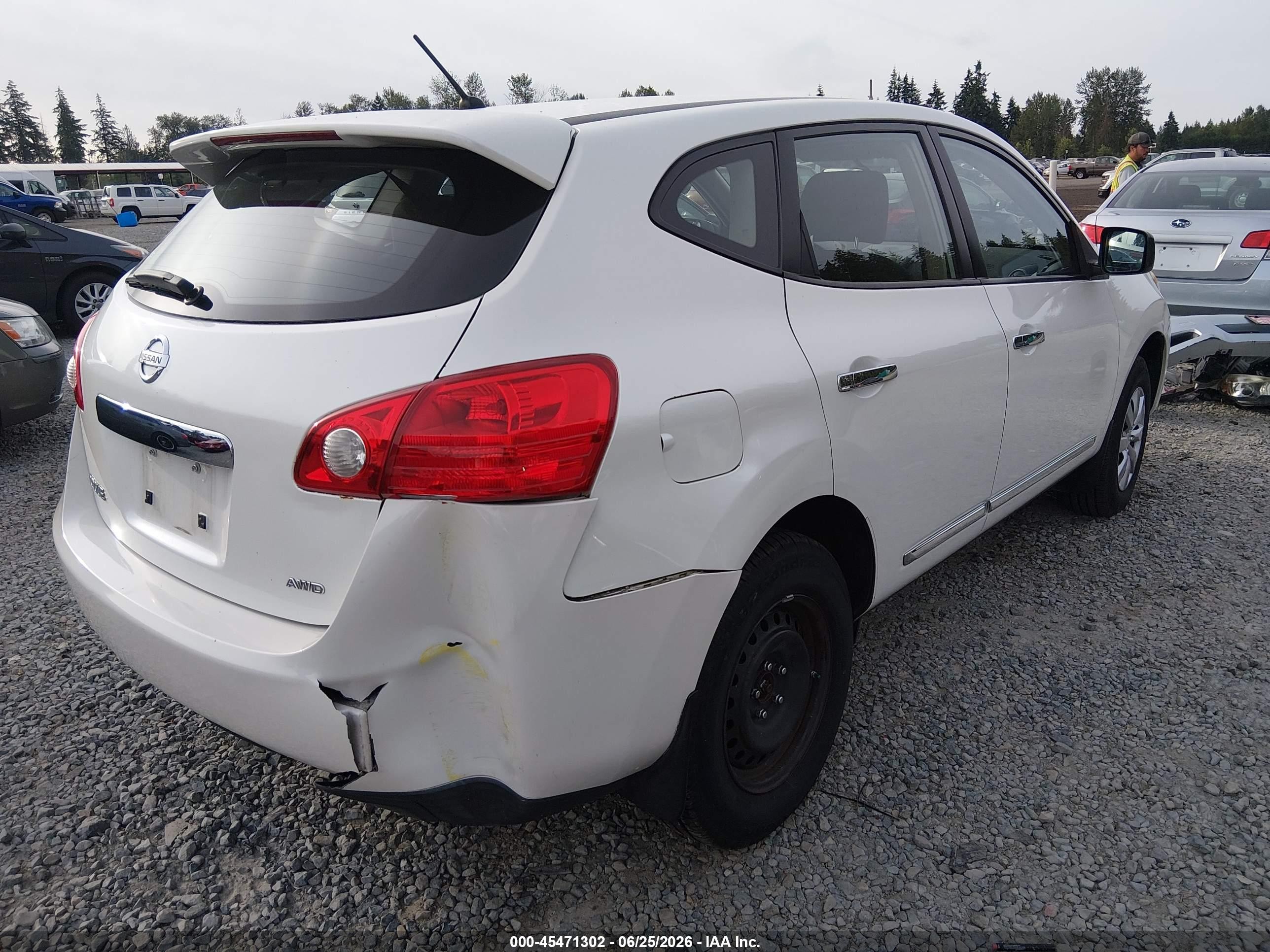 2011 Nissan Rogue S White vin: JN8AS5MV3BW273505