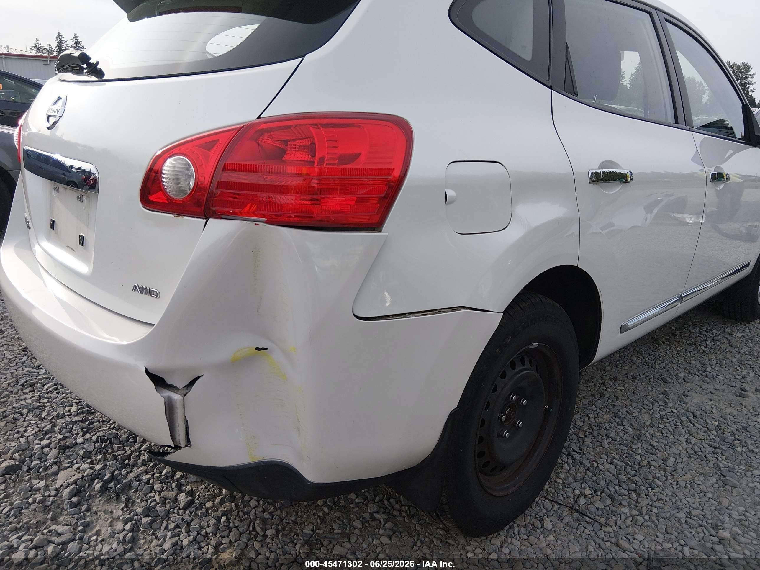 2011 Nissan Rogue S White vin: JN8AS5MV3BW273505