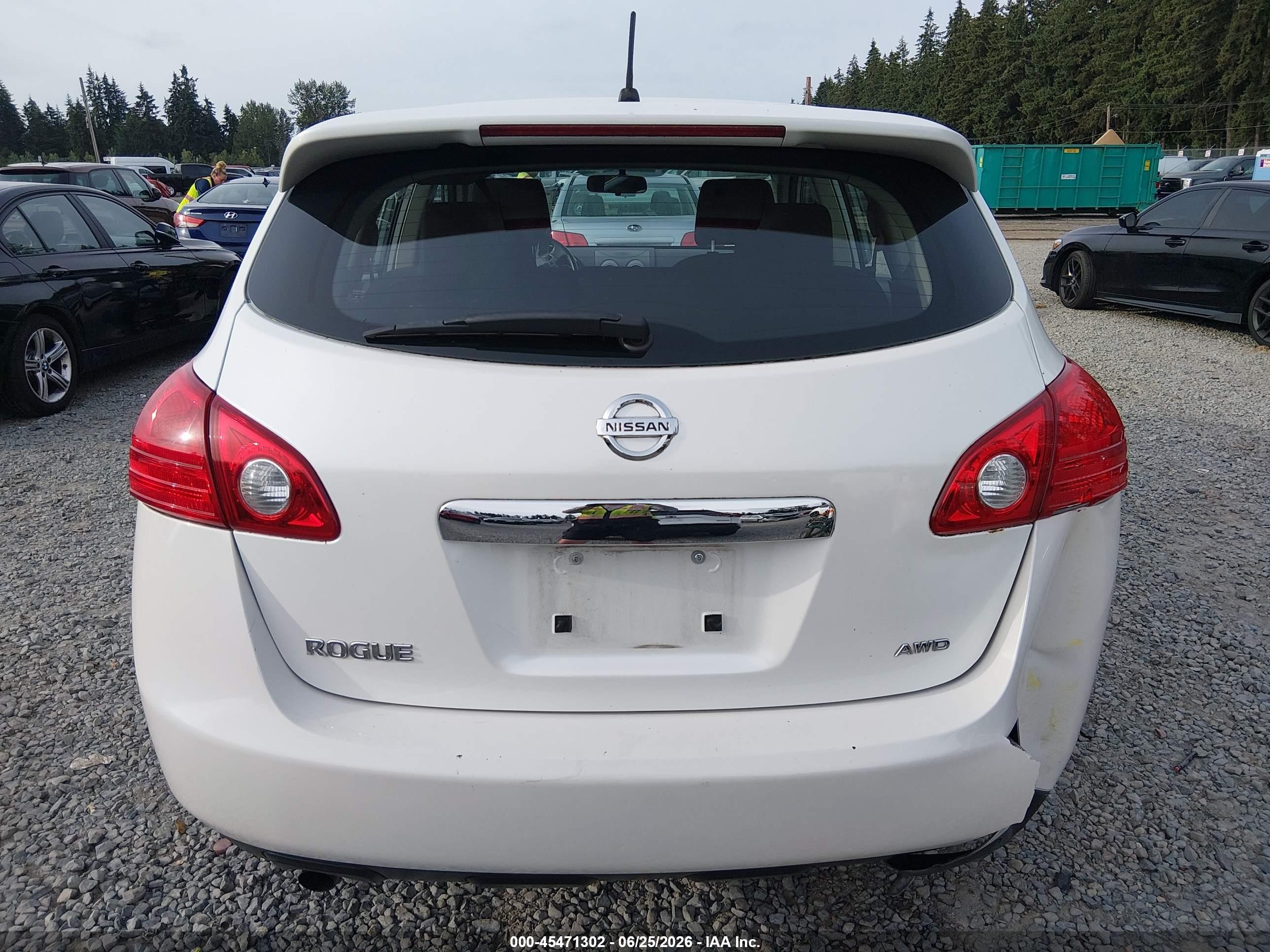 2011 Nissan Rogue S White vin: JN8AS5MV3BW273505