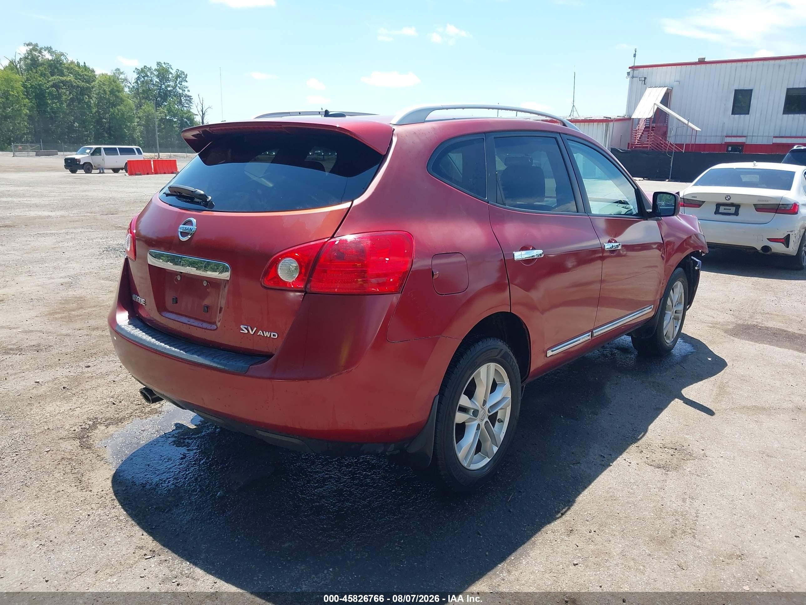 2012 Nissan Rogue Sv Red vin: JN8AS5MV3CW371340