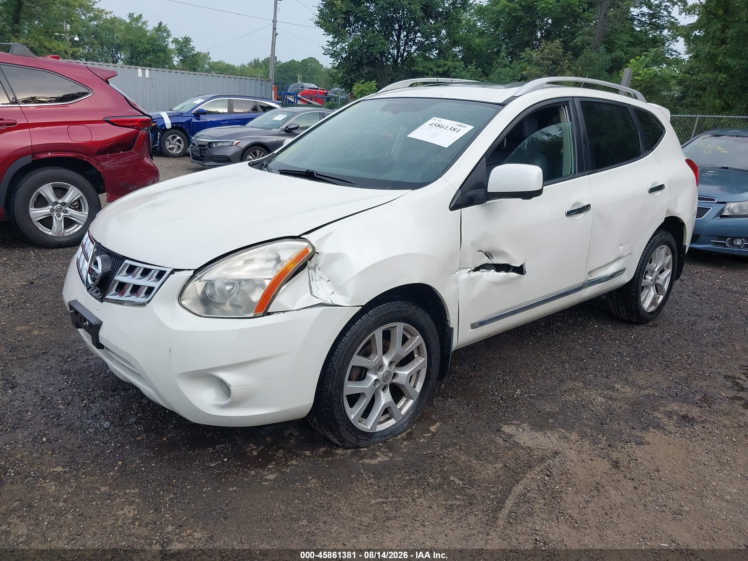 2012 Nissan Rogue Sv W/sl Pkg Белый vin: JN8AS5MV3CW419449