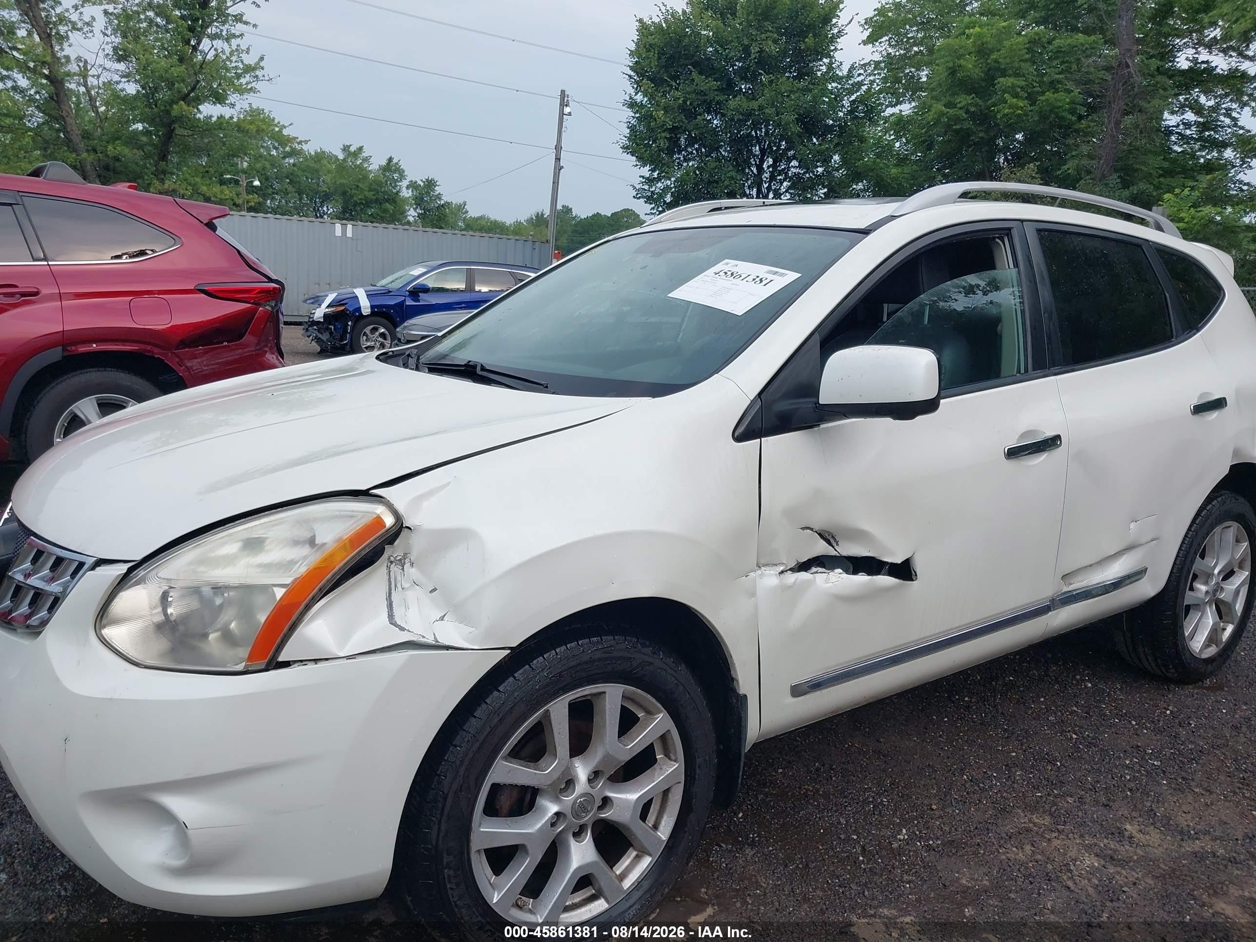 2012 Nissan Rogue Sv W/sl Pkg Белый vin: JN8AS5MV3CW419449