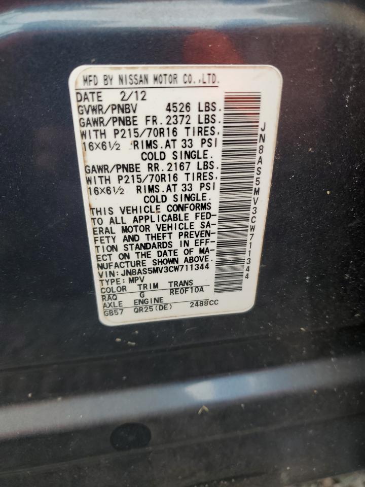 2012 Nissan Rogue S Green vin: JN8AS5MV3CW711344