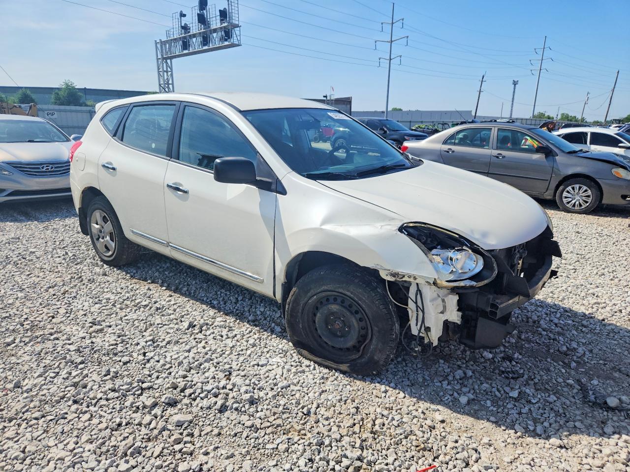 2013 Nissan Rogue S White vin: JN8AS5MV3DW109044