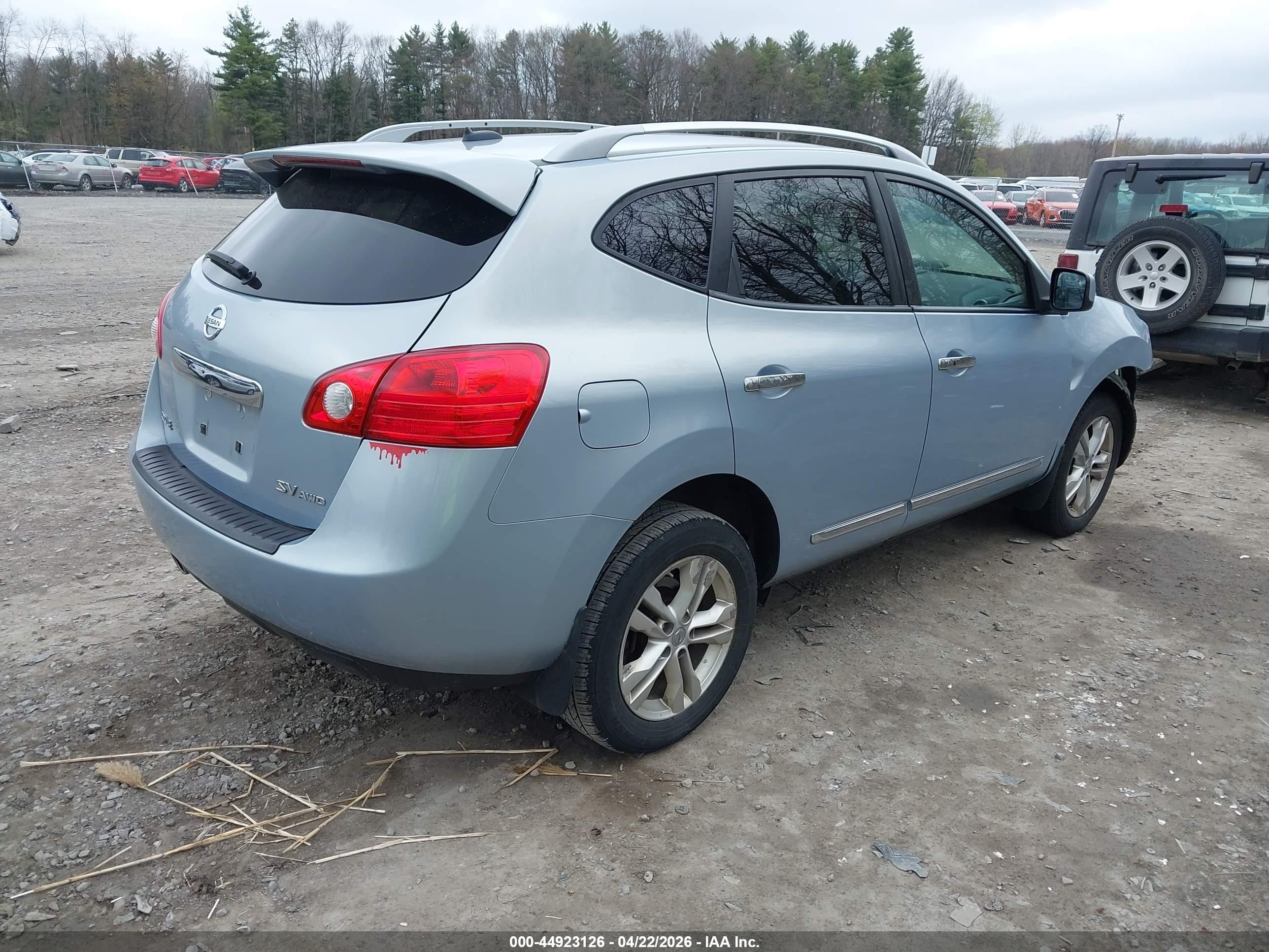 2013 Nissan Rogue Sv Light Blue vin: JN8AS5MV3DW113918