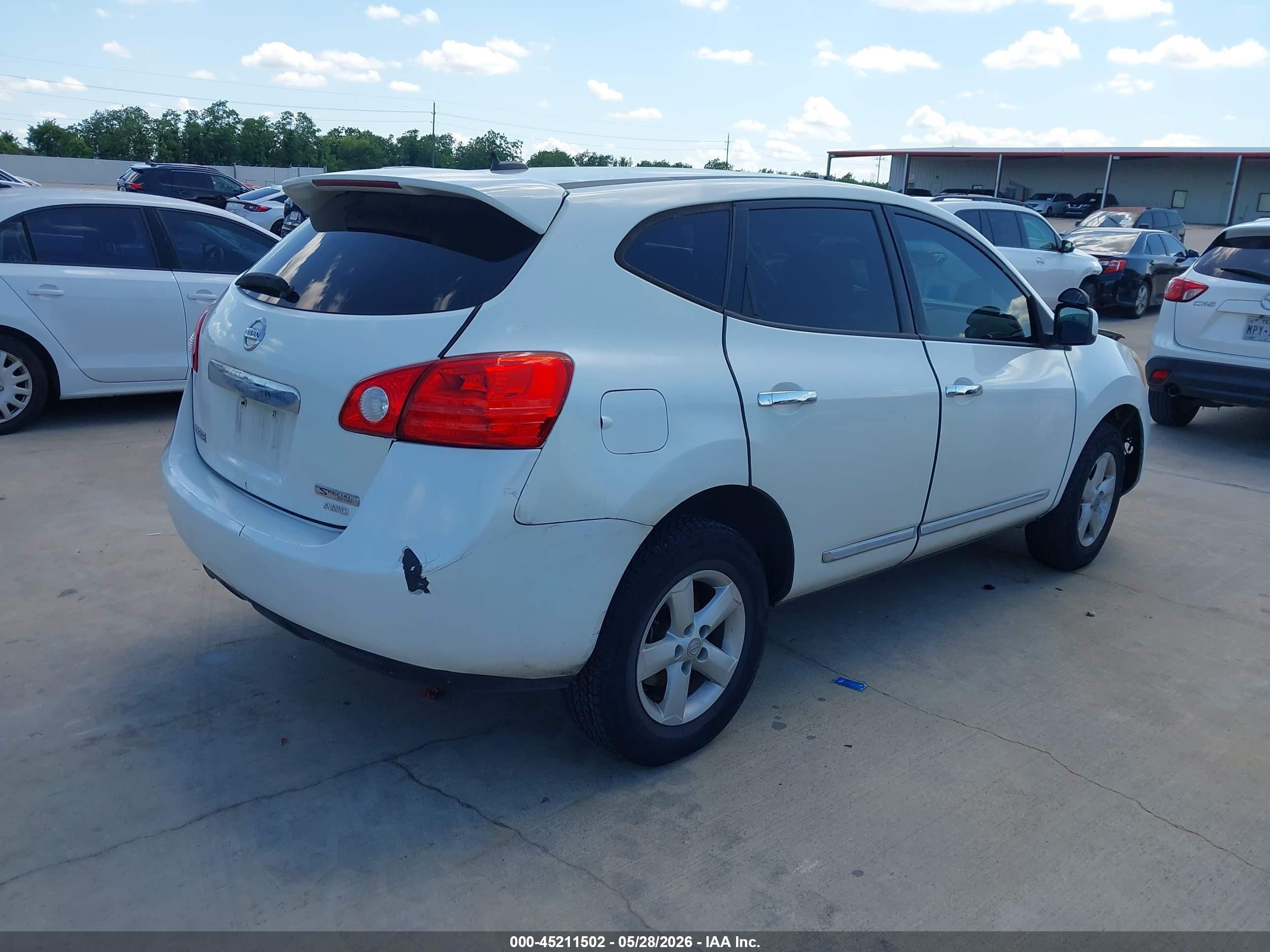 2013 Nissan Rogue S White vin: JN8AS5MV3DW124479