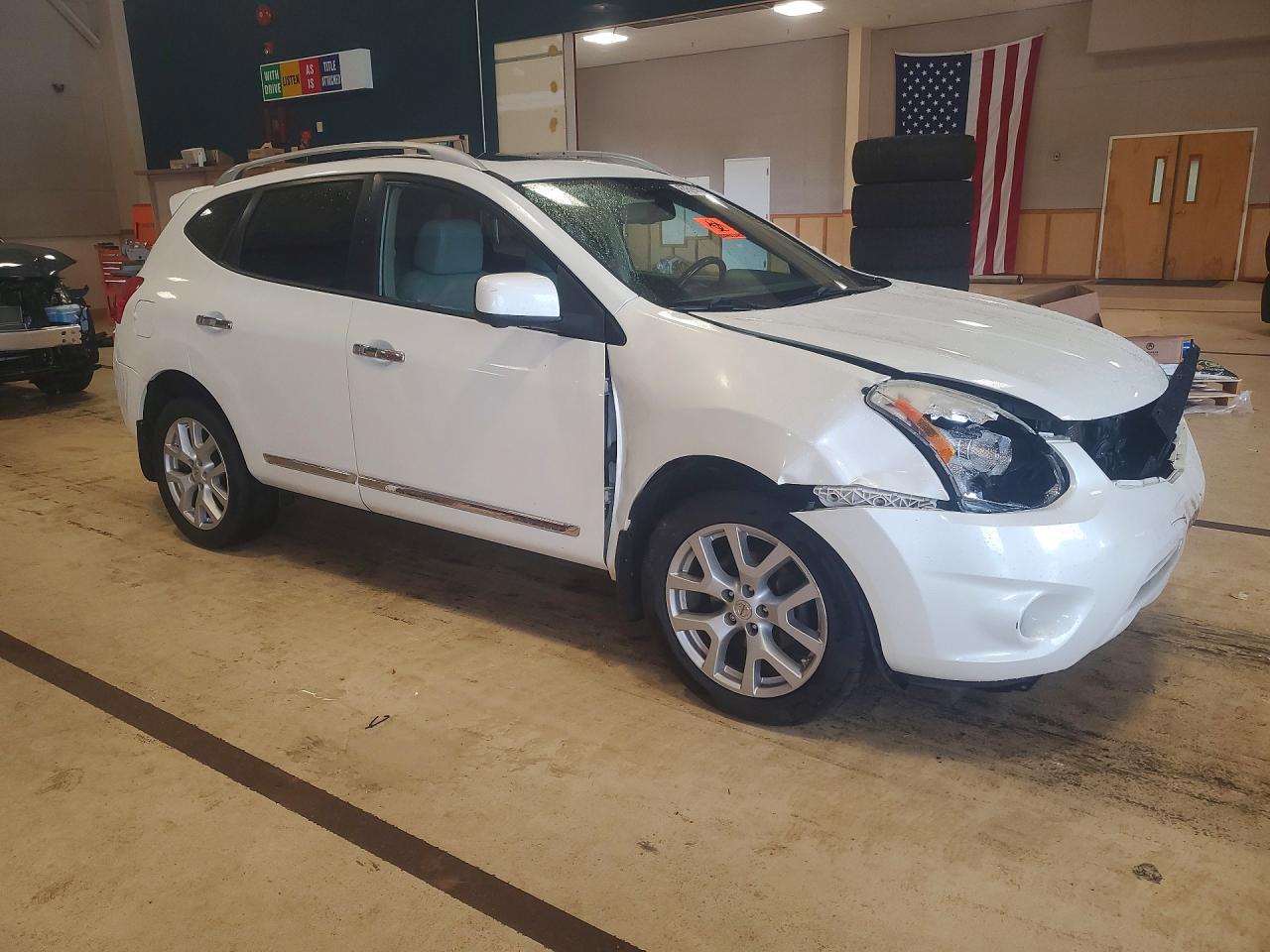 2013 Nissan Rogue S White vin: JN8AS5MV3DW137250