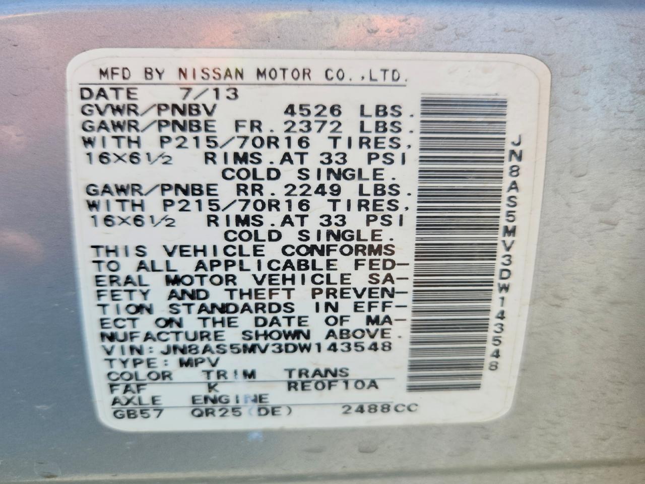 2013 Nissan Rogue S Silver vin: JN8AS5MV3DW143548